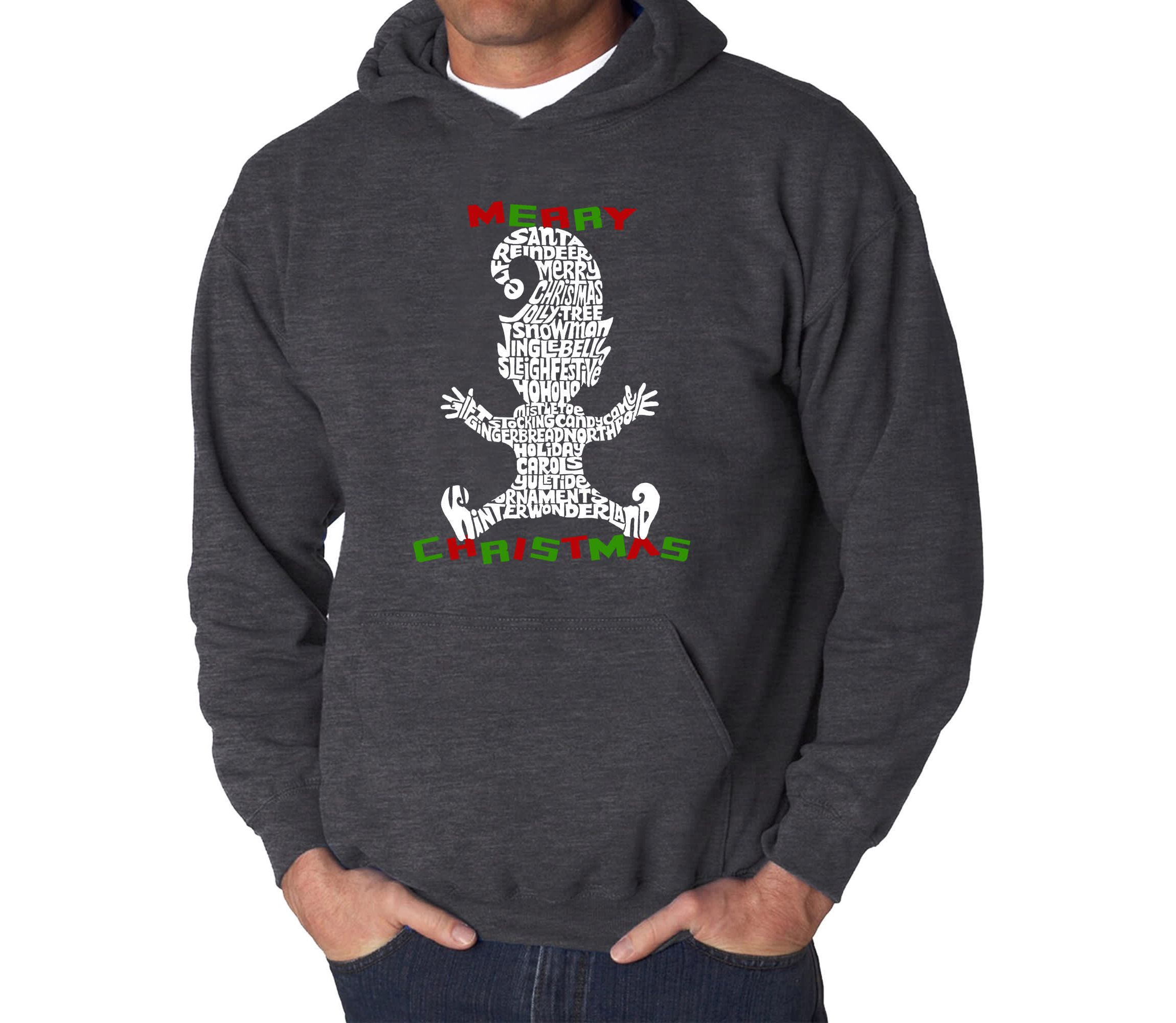 Mens Word Art Hooded Sweatshirt  - Christmas Elf