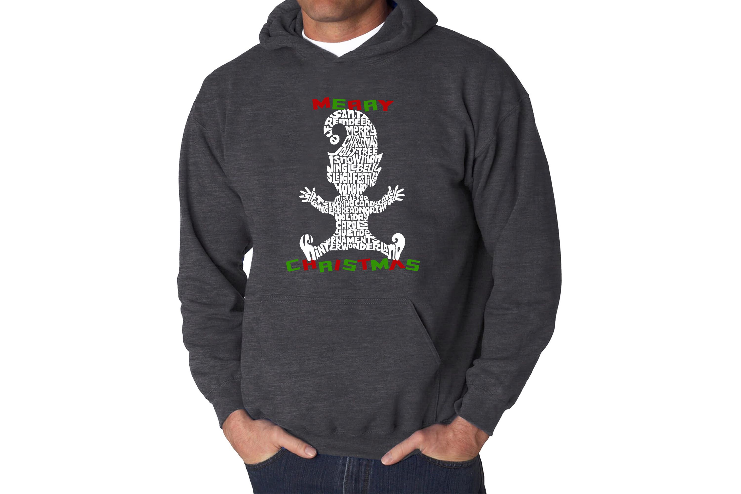 Mens Word Art Hooded Sweatshirt  - Christmas Elf