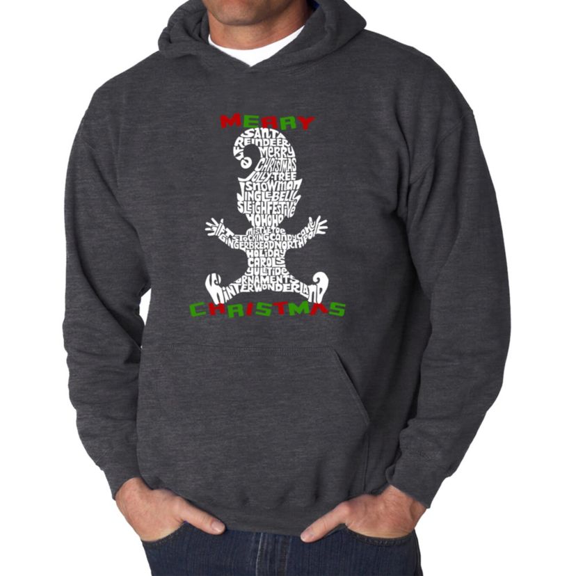 Mens Word Art Hooded Sweatshirt  - Christmas Elf