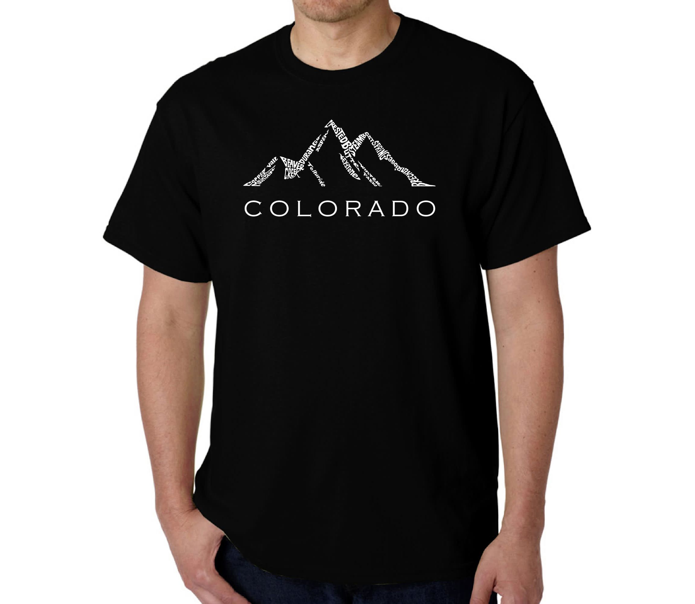 Mens Word Art T-shirt - Colorado Ski Towns