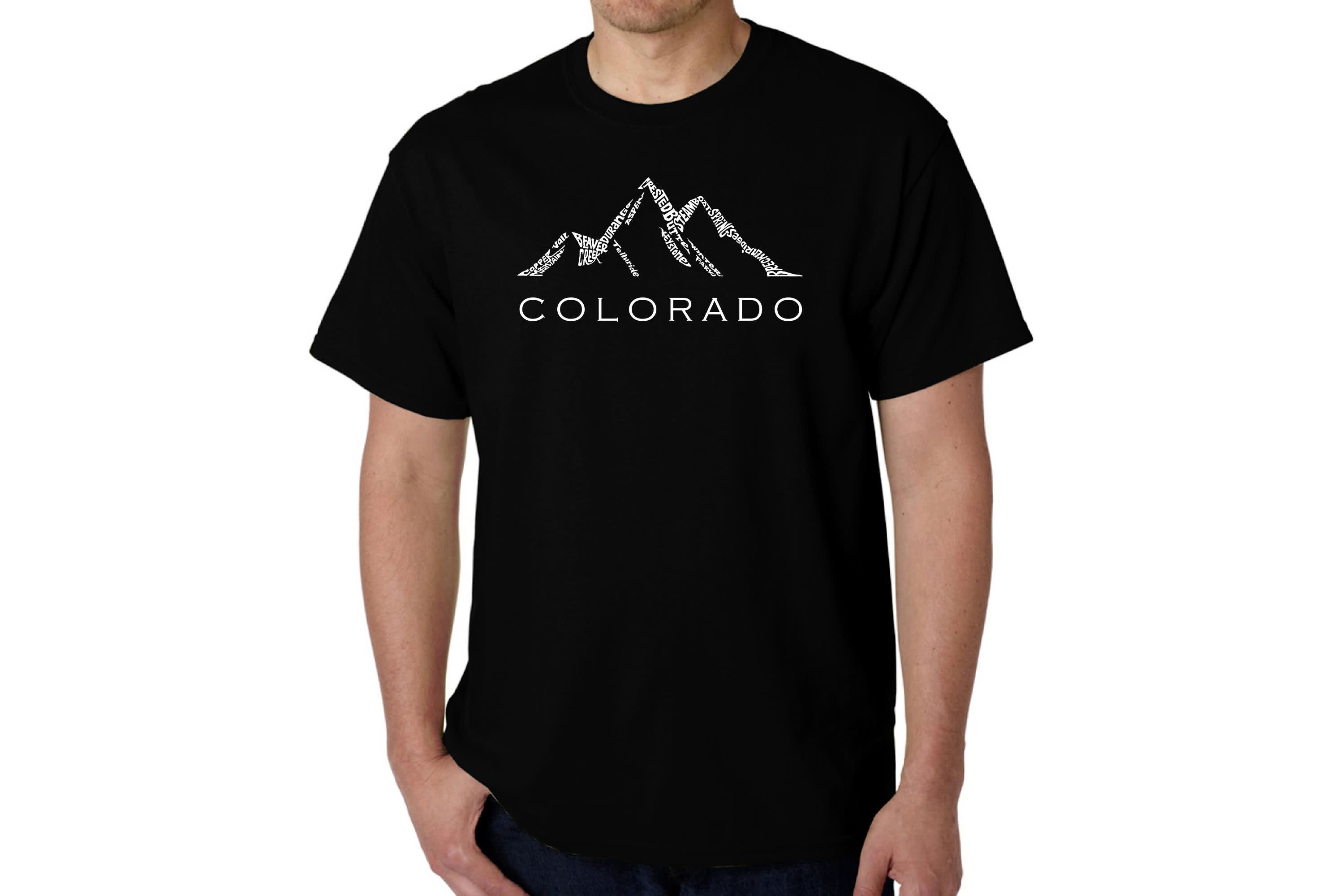 Mens Word Art T-shirt - Colorado Ski Towns