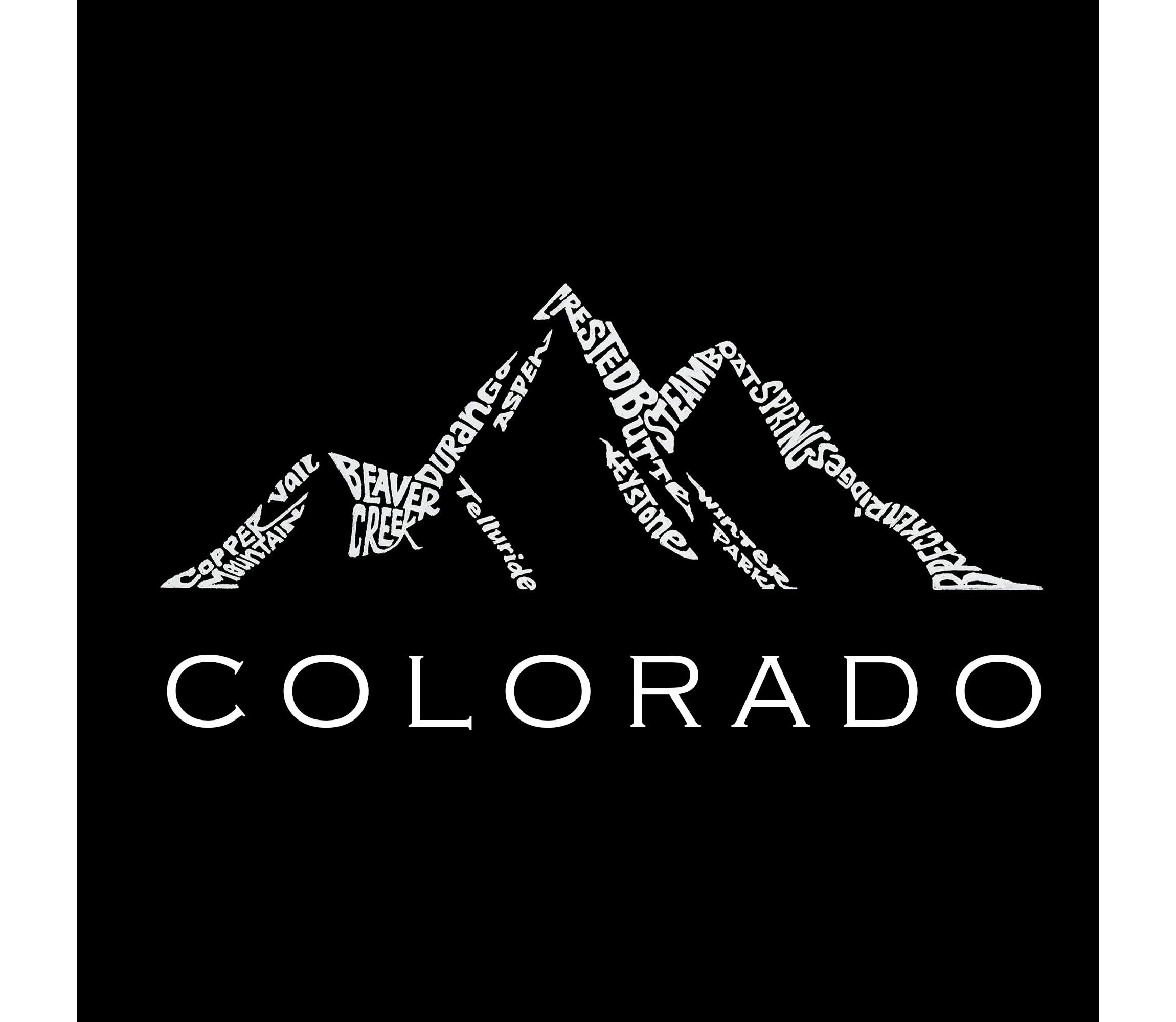 Mens Word Art T-shirt - Colorado Ski Towns