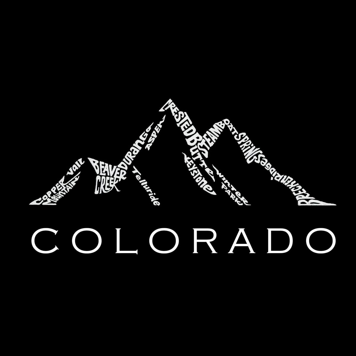 Mens Word Art Tank Top - Colorado Ski Towns