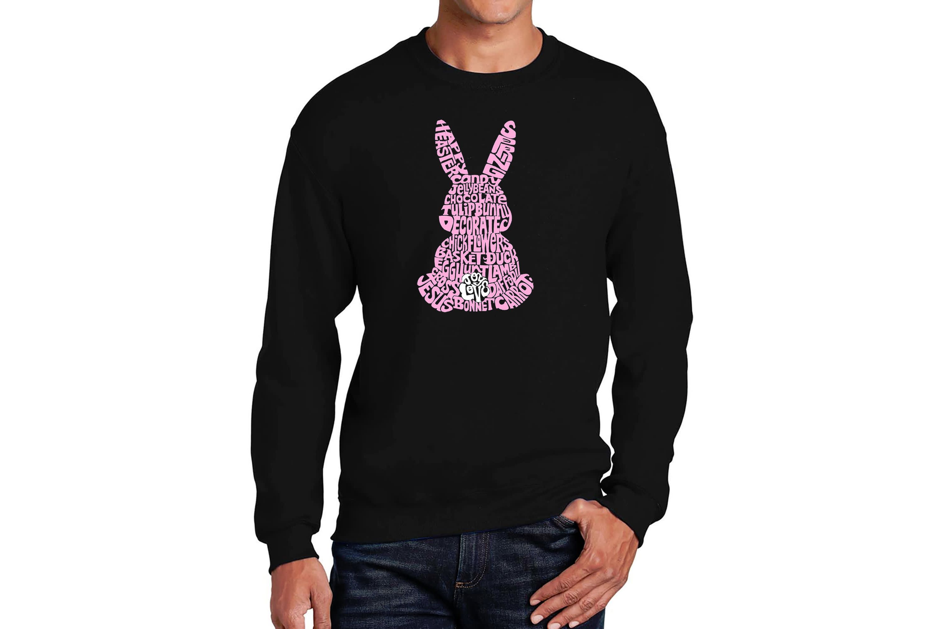 Mens Word Art Crewneck Sweatshirt - Easter Bunny