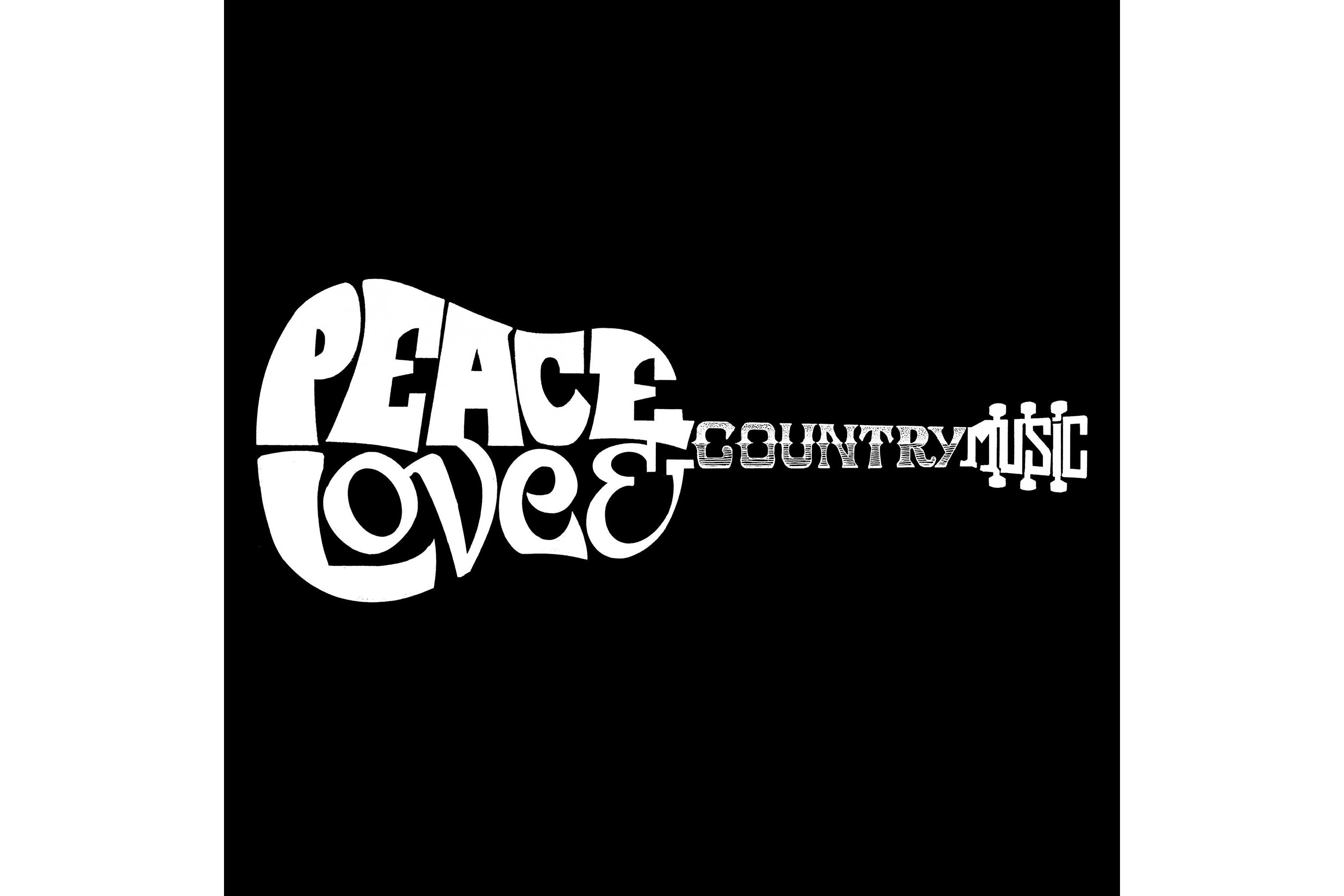 Mens Raglan Baseball Word Art T-shirt - Peace Love Country
