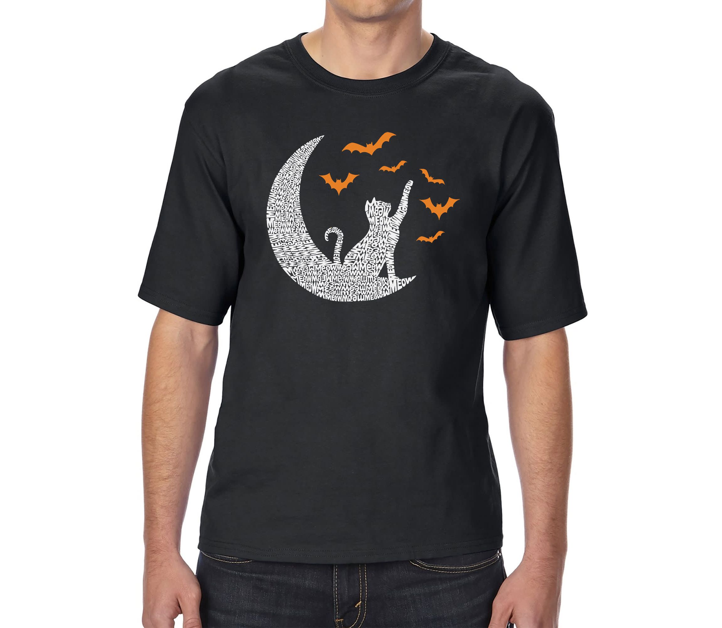 Mens Tall and Long Word Art T-Shirt - Lunar Bats