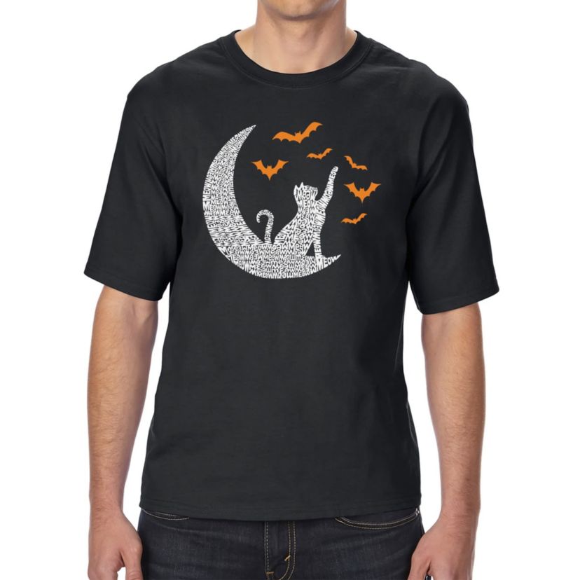 Mens Tall and Long Word Art T-Shirt - Lunar Bats