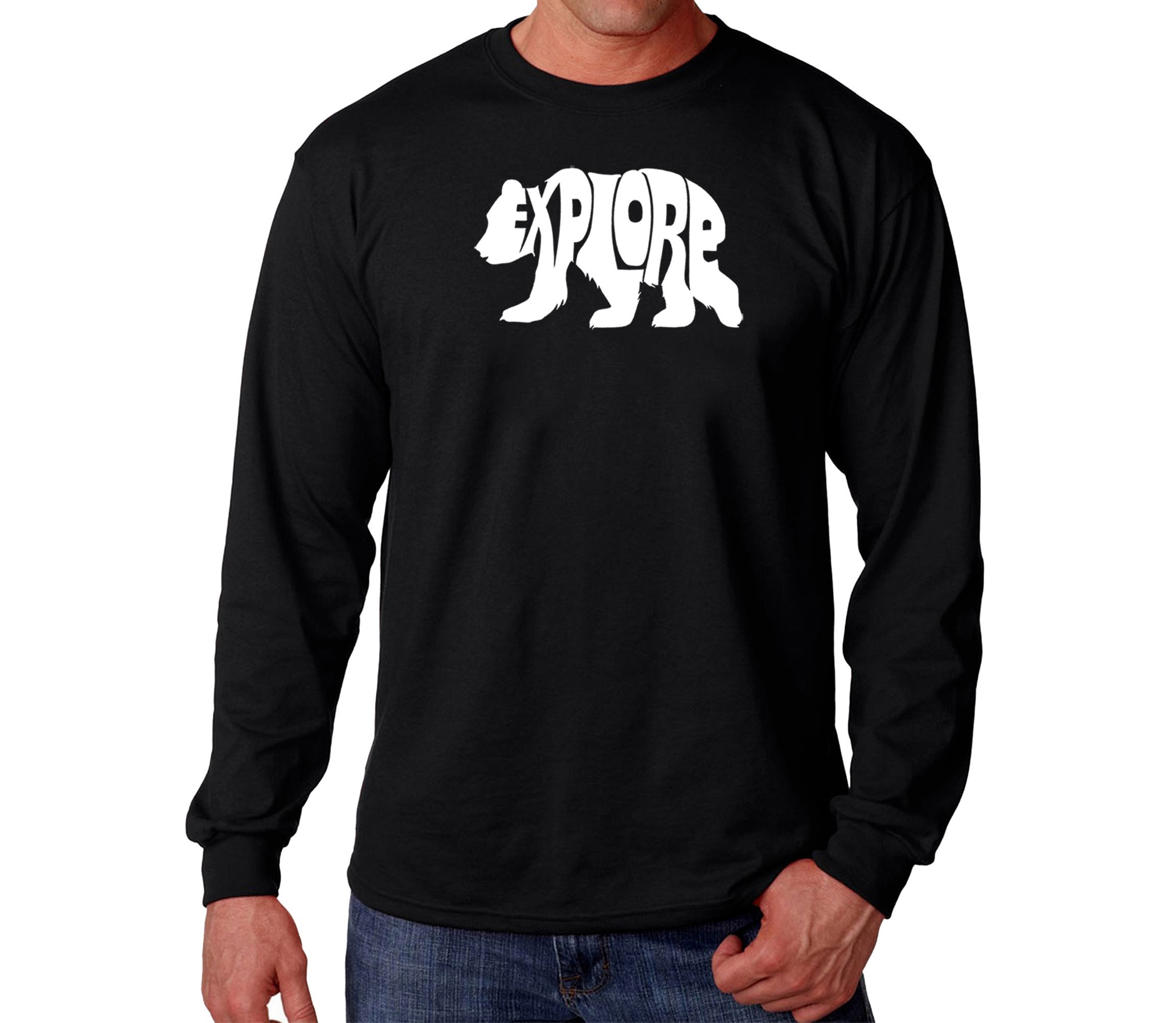 Mens Word Art Long Sleeve T-Shirt - Explore