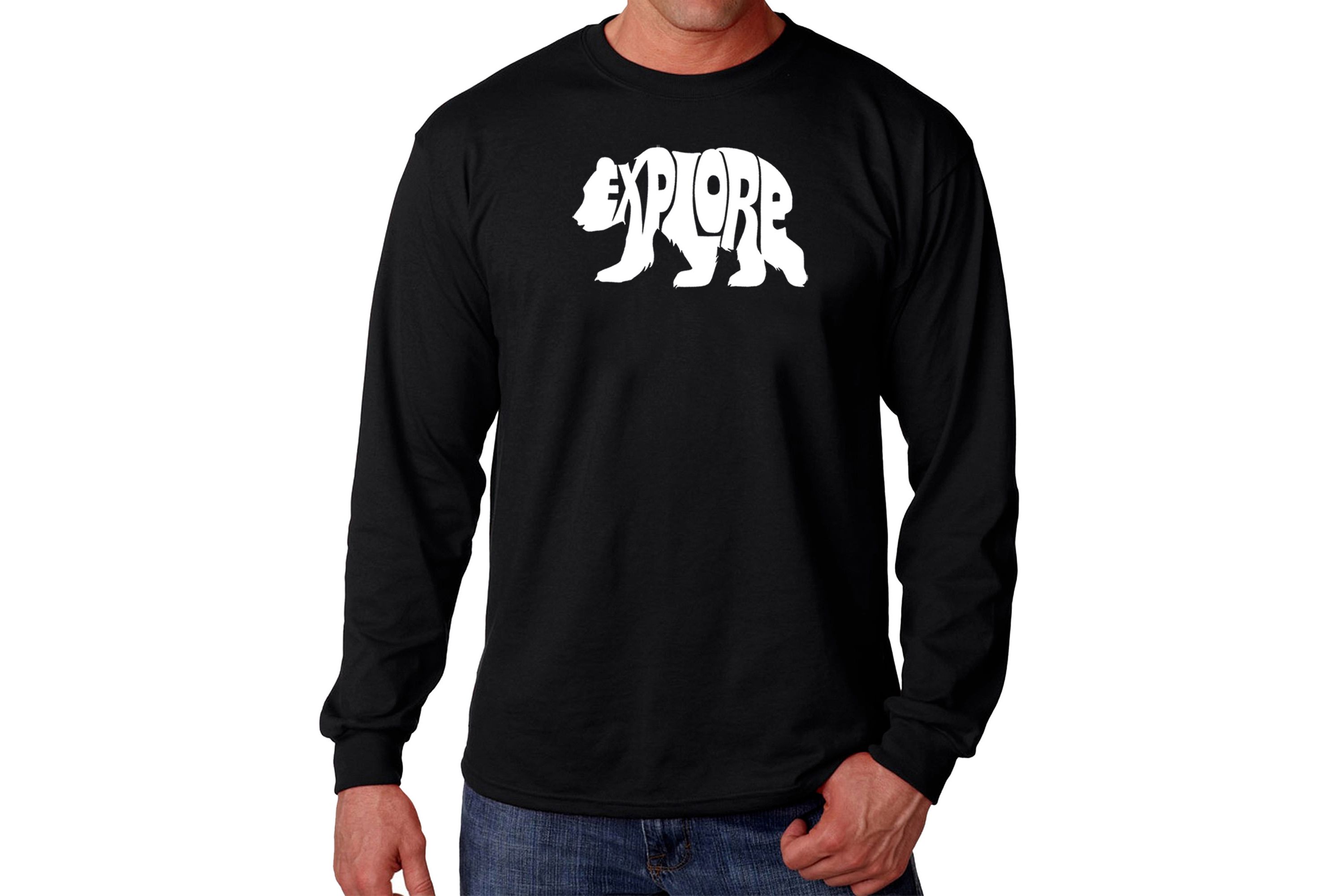 Mens Word Art Long Sleeve T-Shirt - Explore