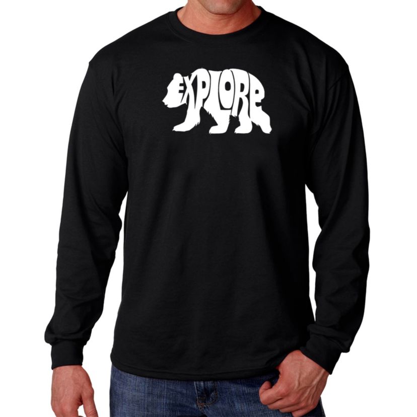 Mens Word Art Long Sleeve T-Shirt - Explore