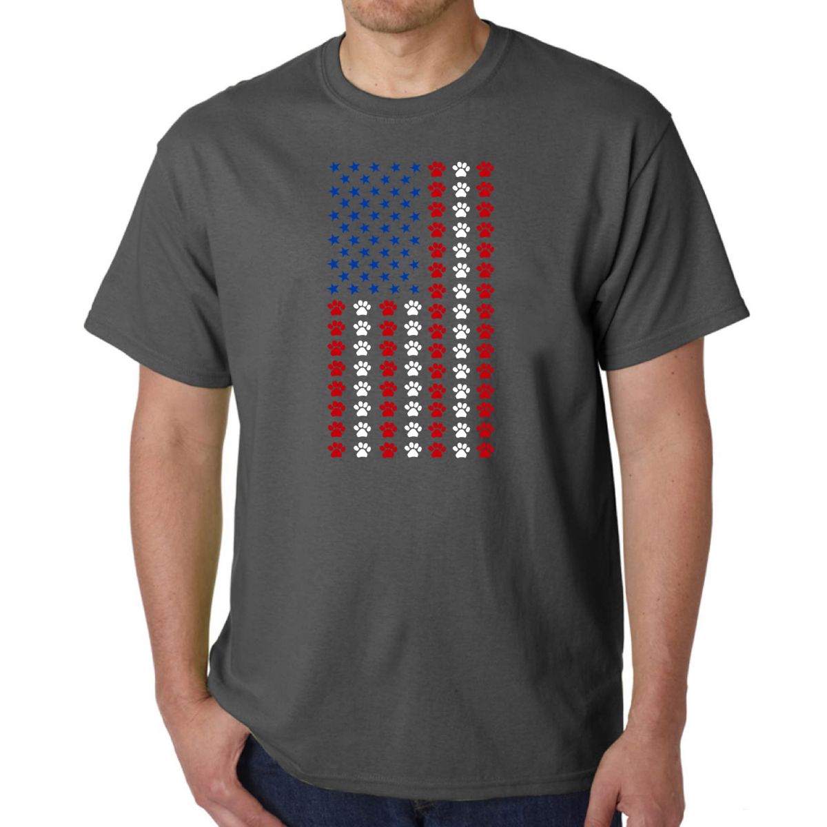 Mens Word Art T-Shirt - Paws Flag