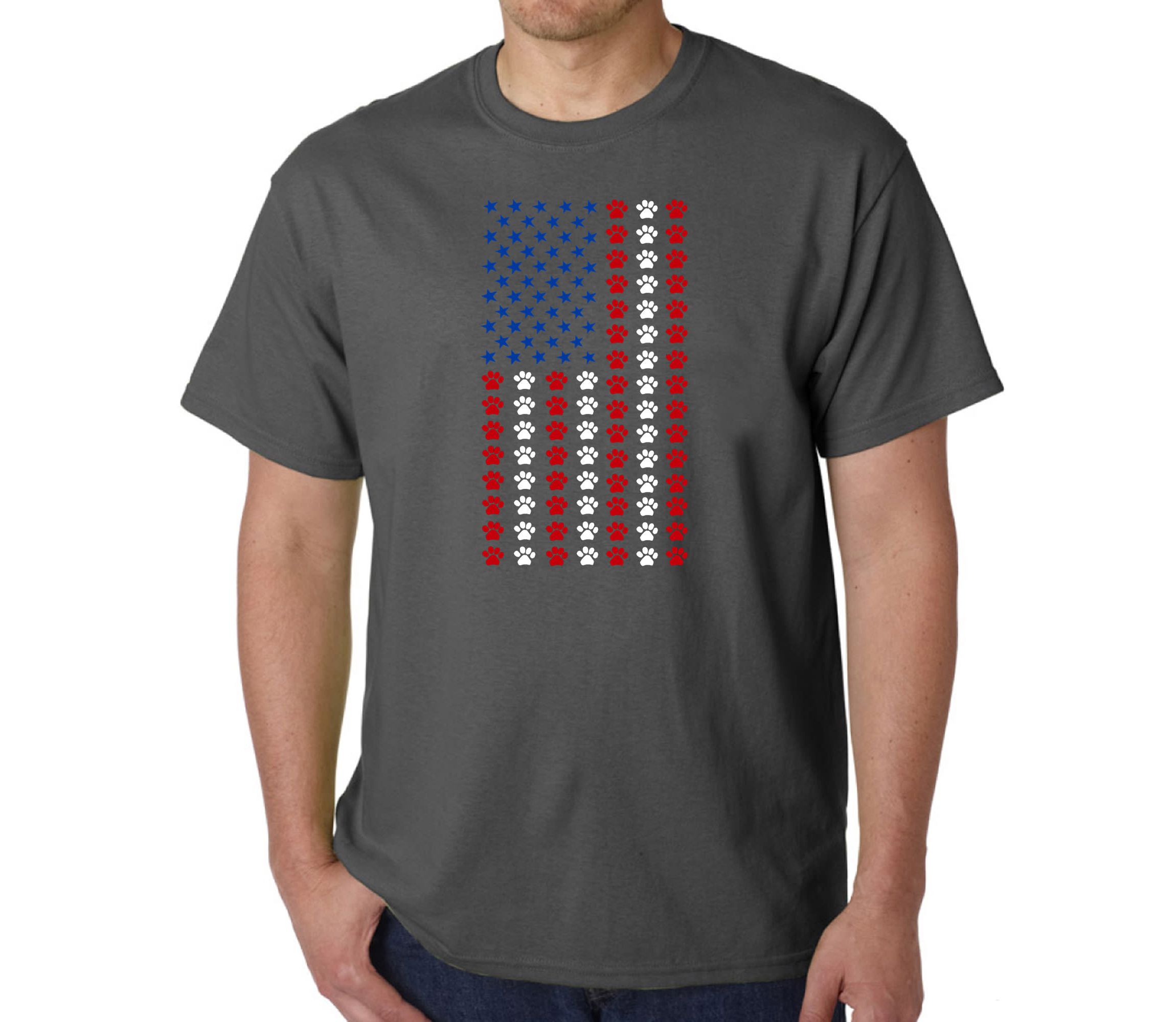 Mens Word Art T-Shirt - Paws Flag