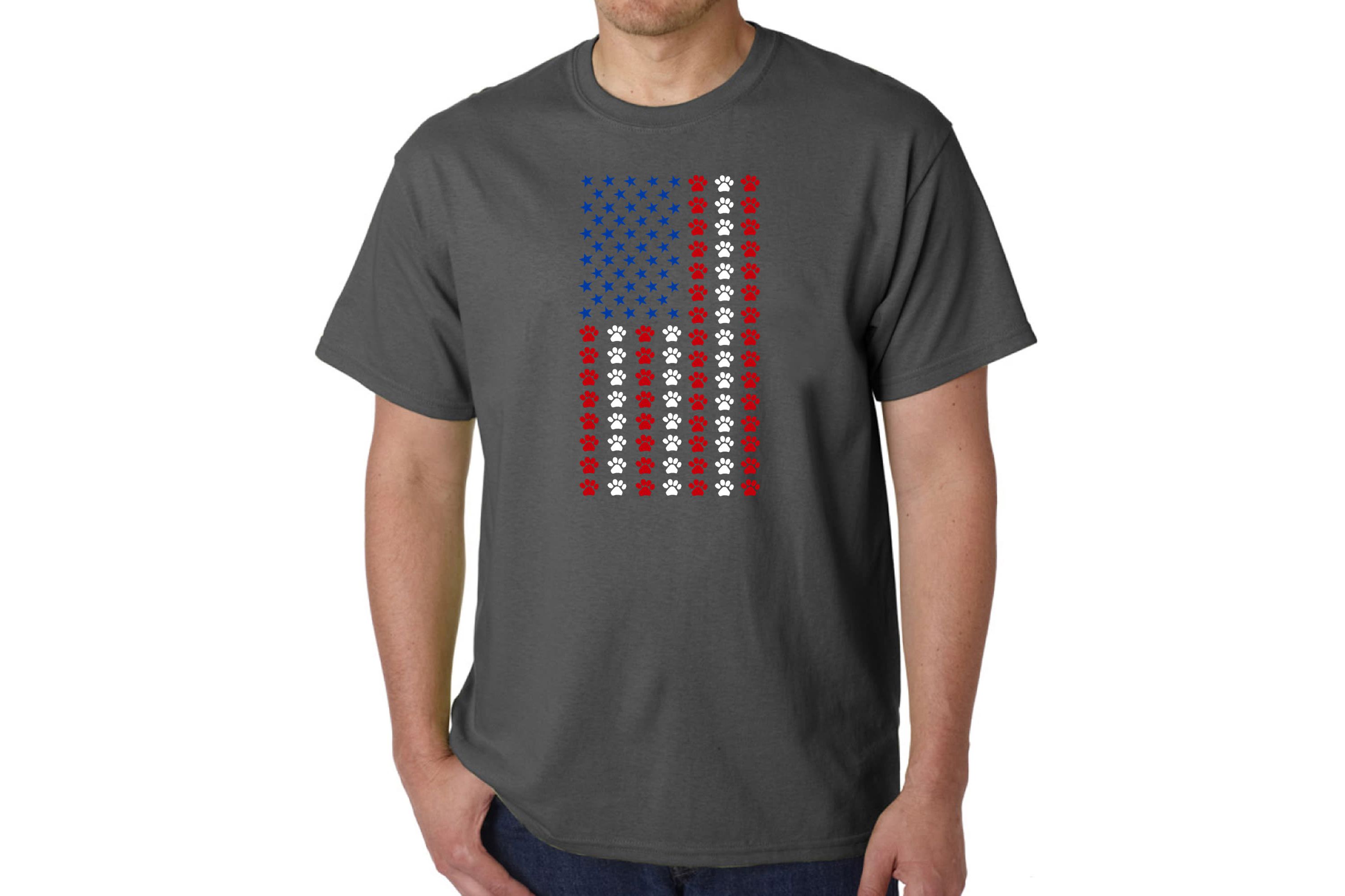 Mens Word Art T-Shirt - Paws Flag