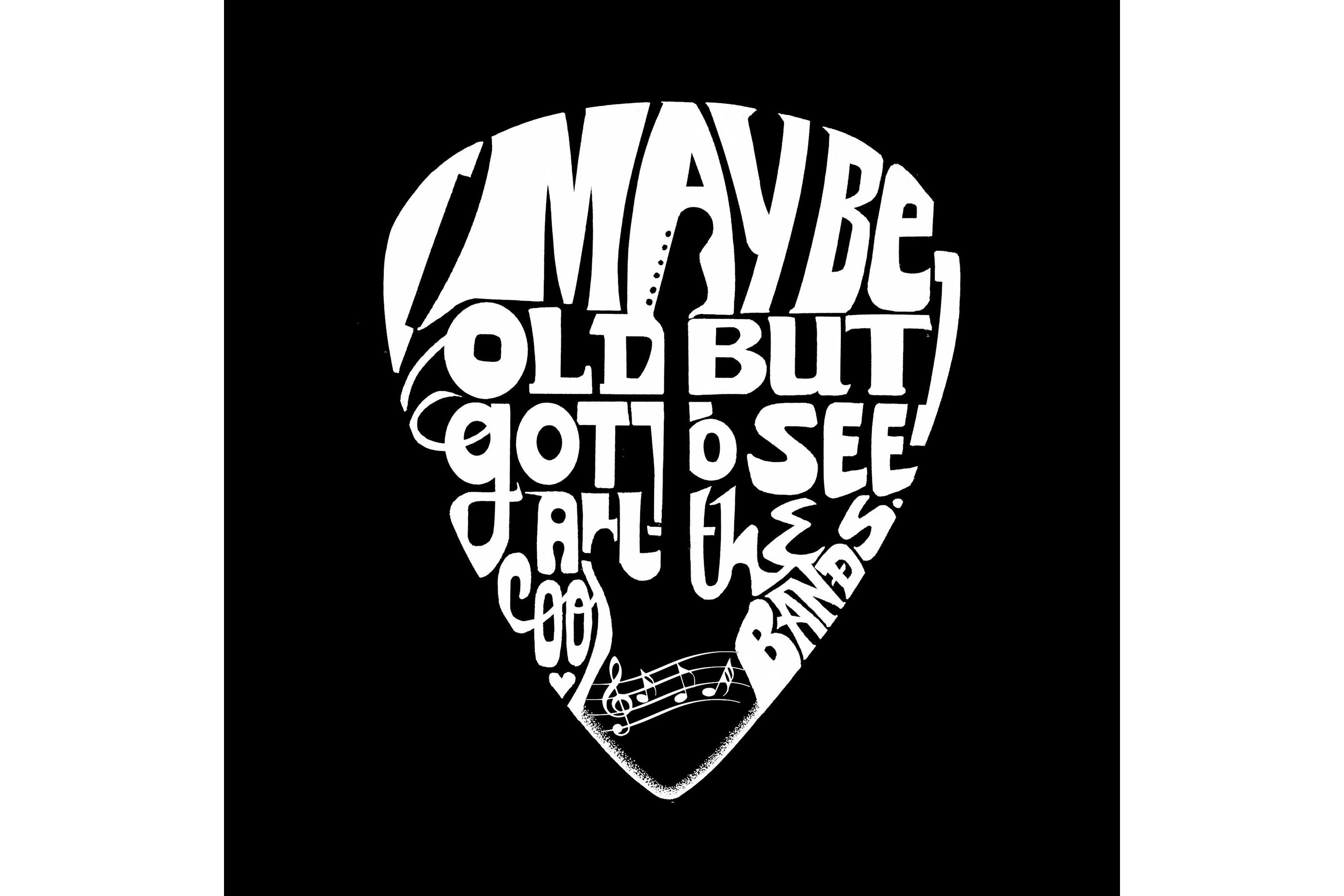 Mens Raglan Baseball Word Art T-shirt - Guitar Pick