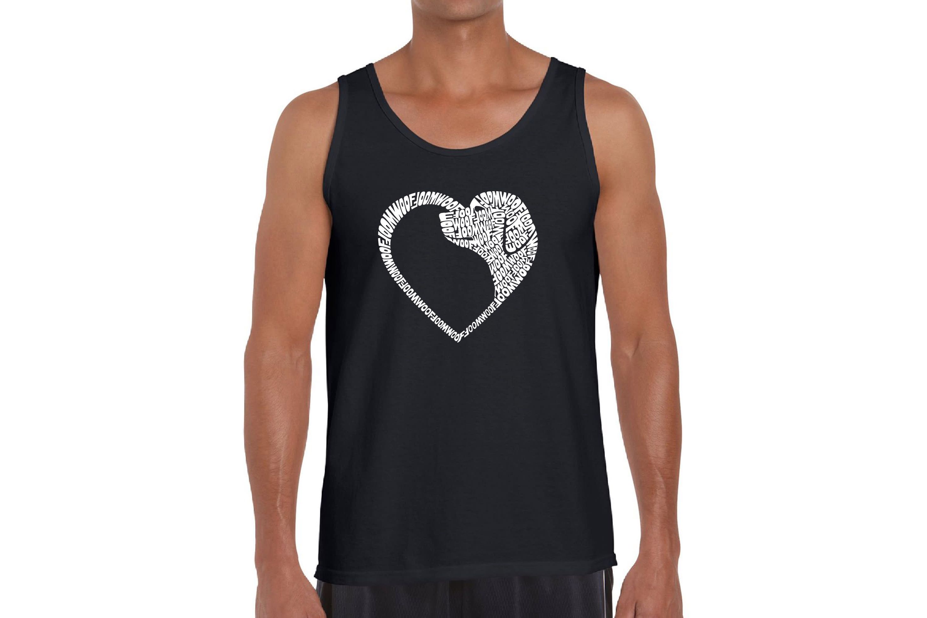 Mens Word Art Tank Top  - Dog Heart