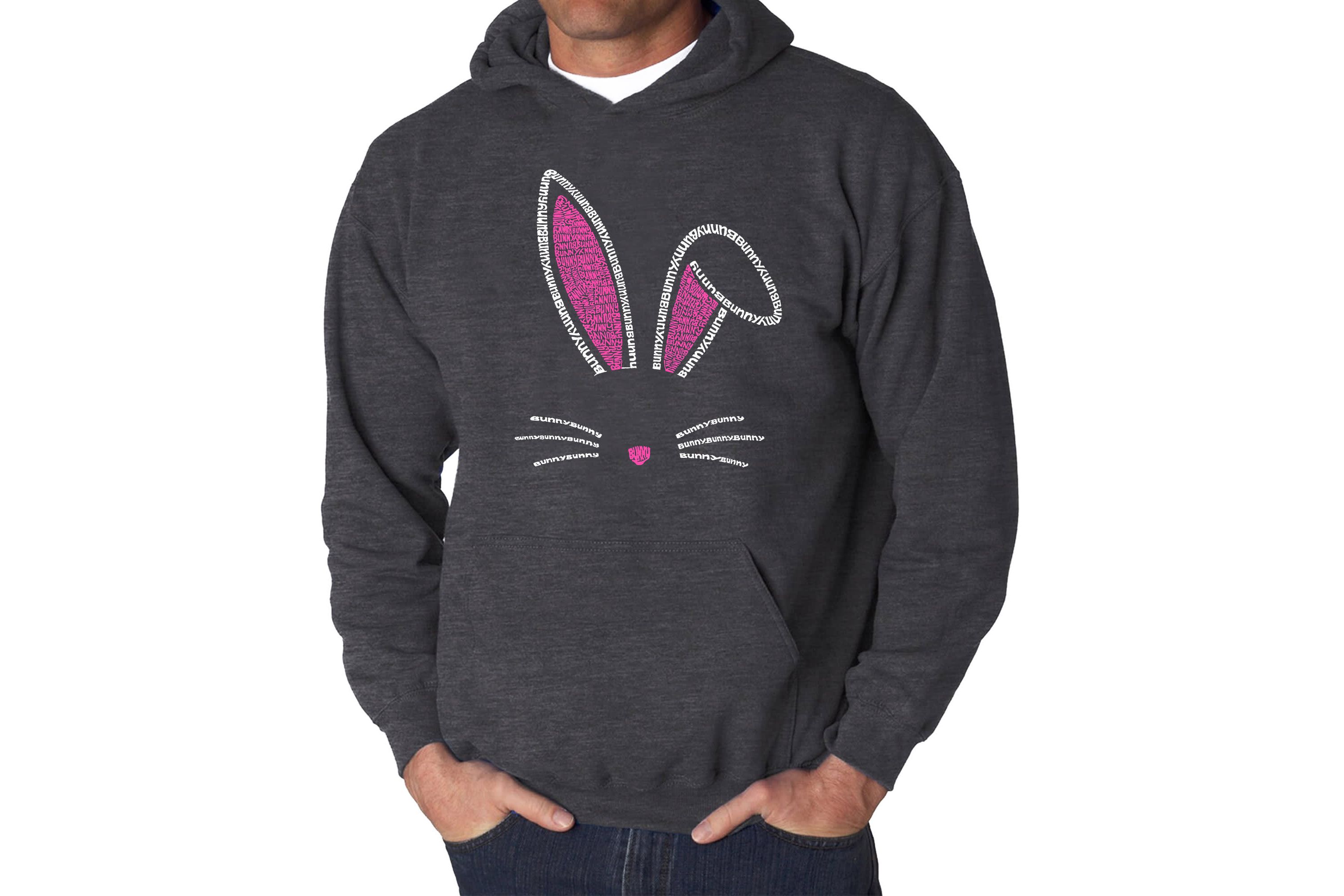 Mens Word Art Hooded Sweatshirt - Bunny Ears