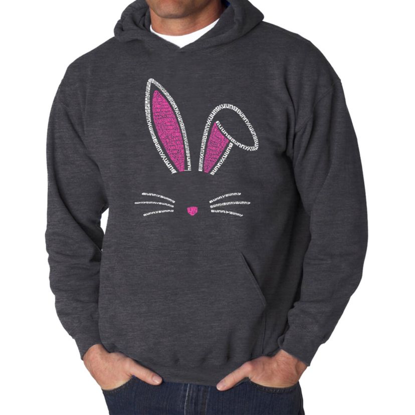 Mens Word Art Hooded Sweatshirt - Bunny Ears