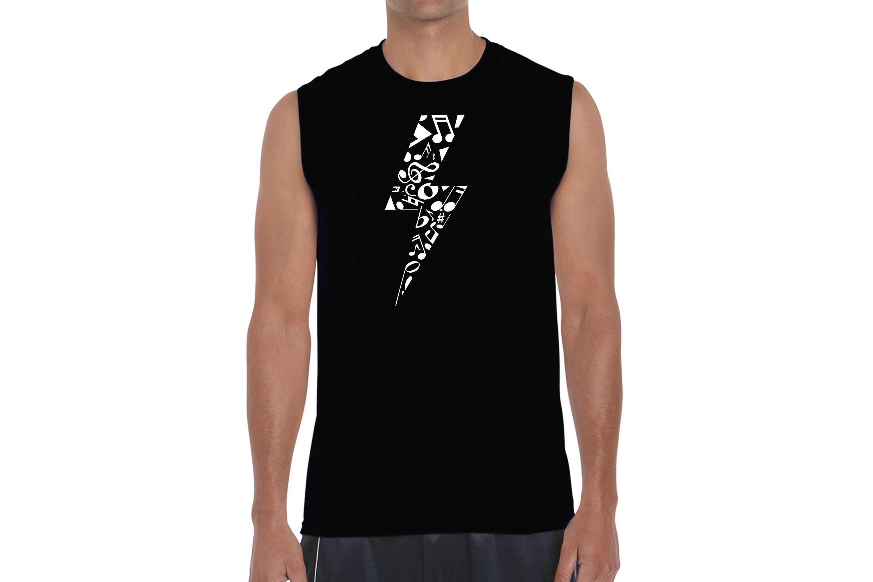 Mens Word Art Sleeveless T-shirt - Lightning Bolt
