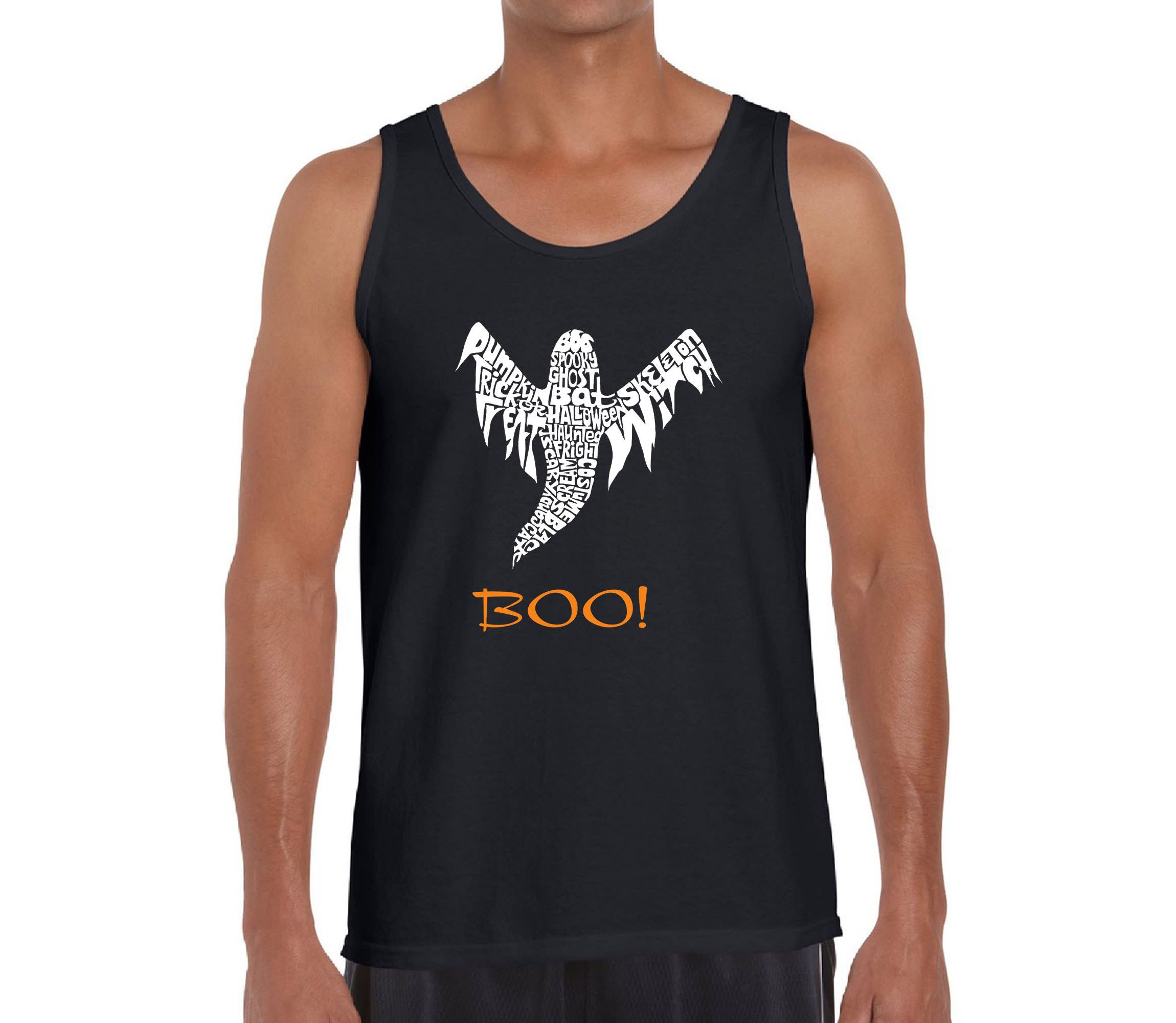 Mens Word Art Tank Top  - Halloween Ghost