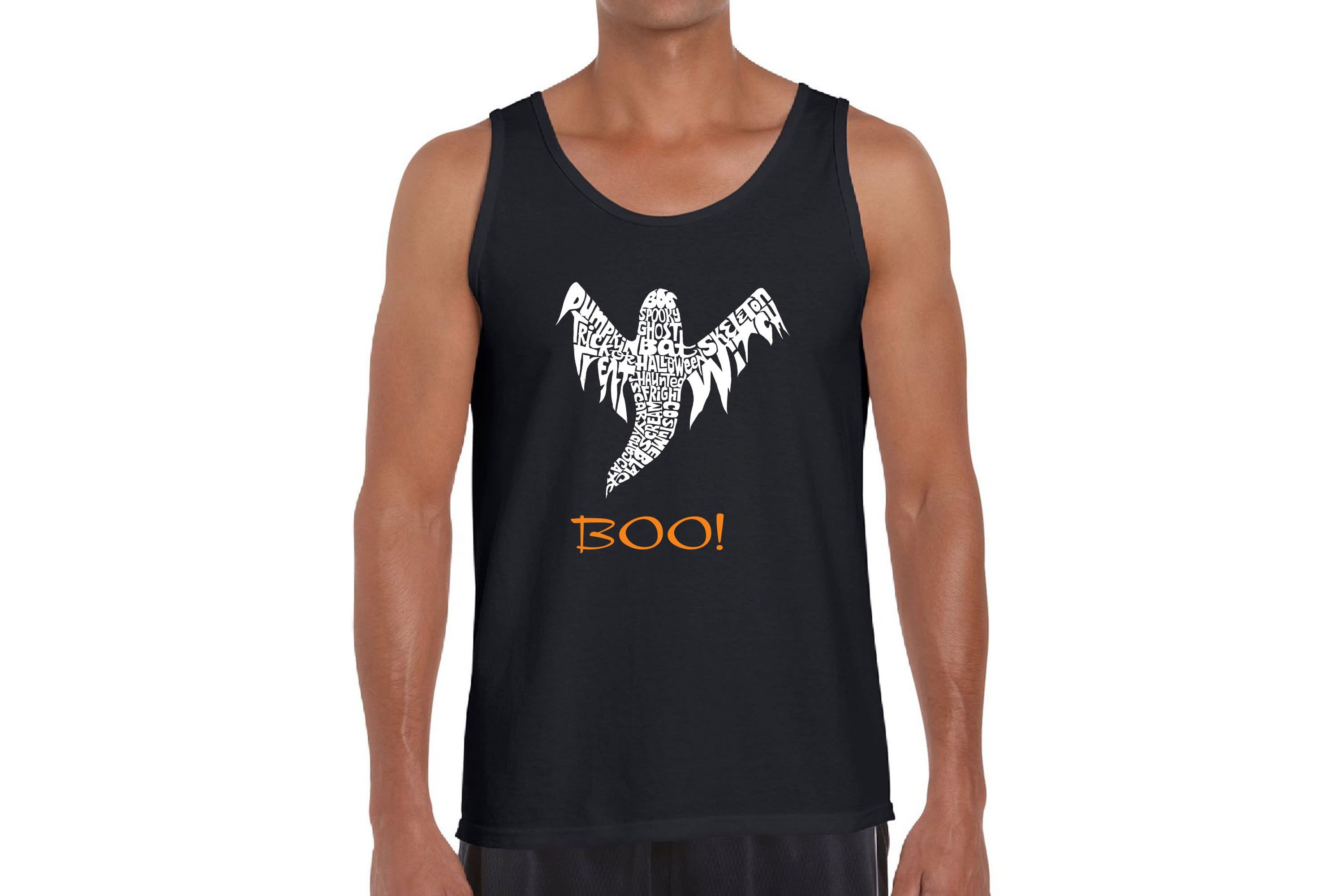 Mens Word Art Tank Top  - Halloween Ghost