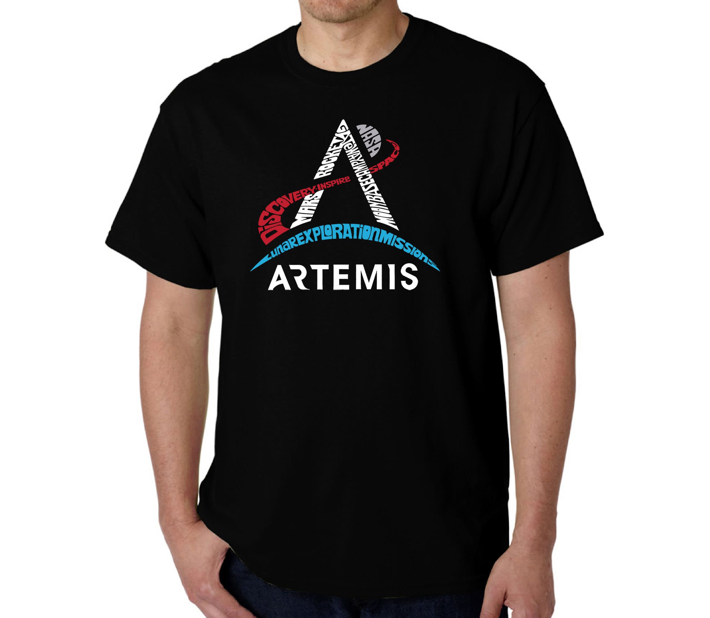 Mens Word Art T-Shirt  - NASA Artemis Logo