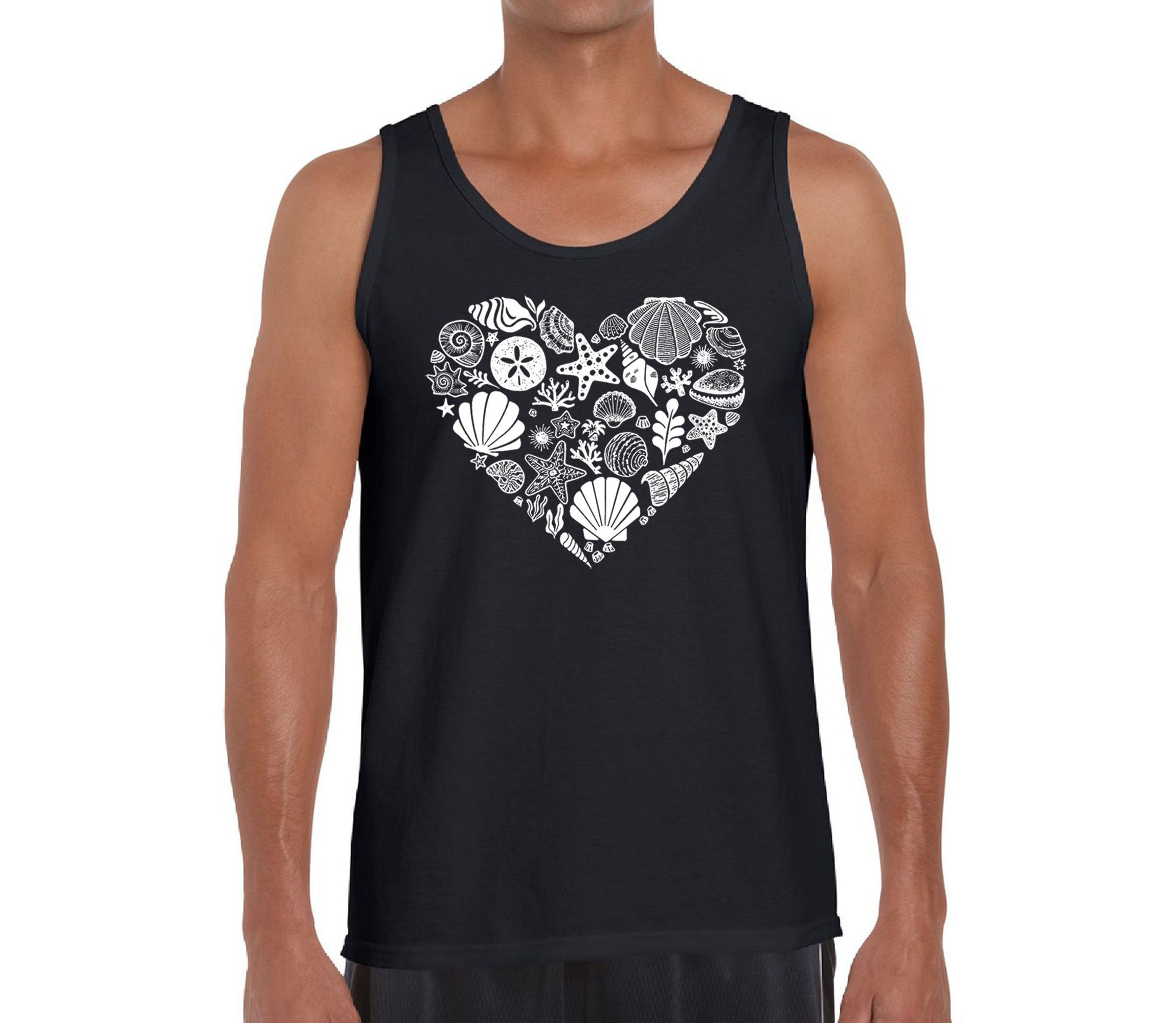 Mens Word Art Tank Top - Sea Shells