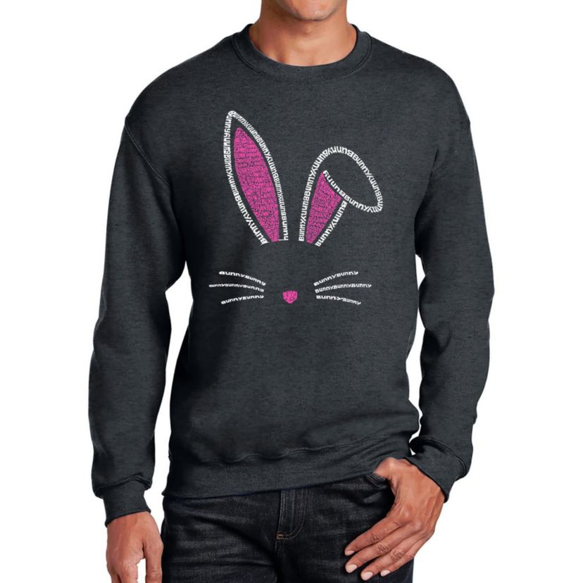 Mens Word Art Crewneck Sweatshirt - Bunny Ears
