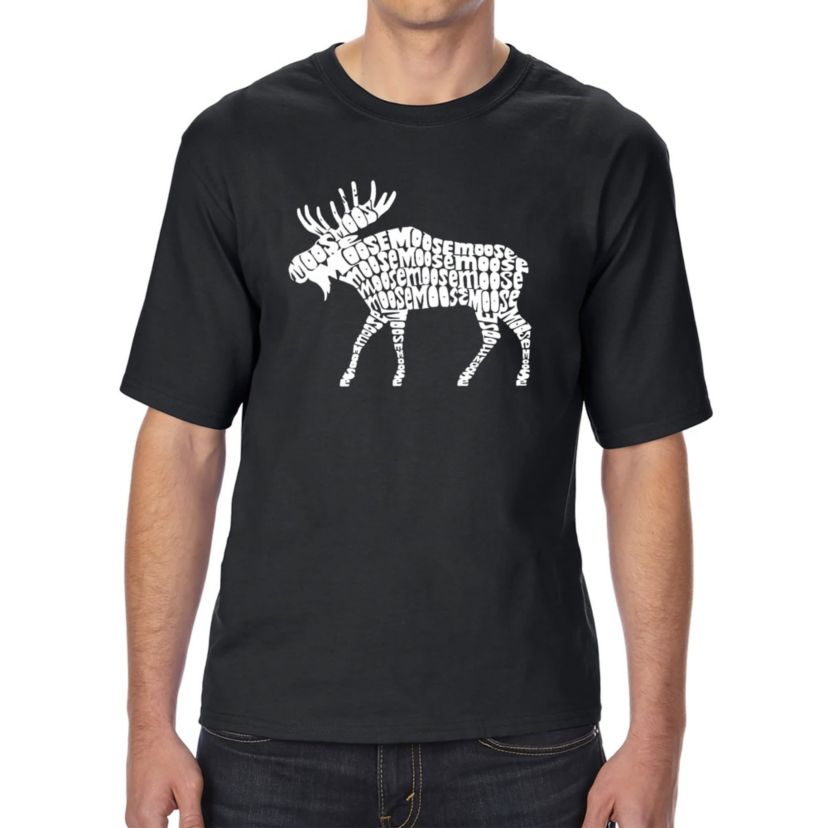 Mens Tall and Long Word Art T-shirt - Moose