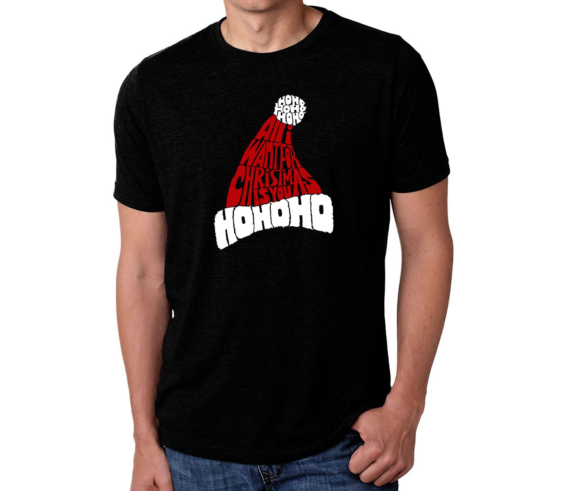 Mens Premium Blend Word Art T-Shirt - All I Want for Christmas is You