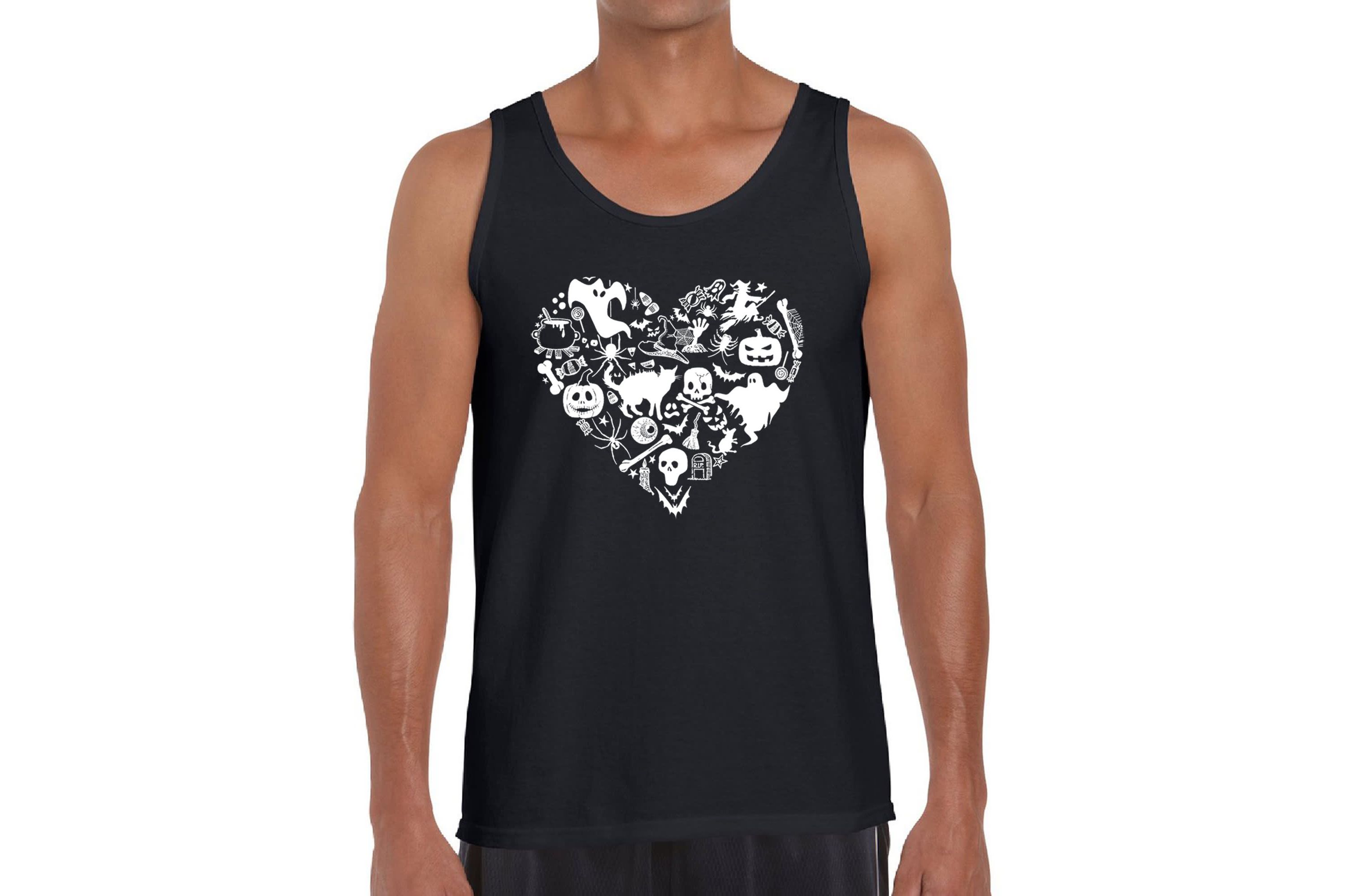 Mens Word Art Tank Top - Halloween Heart