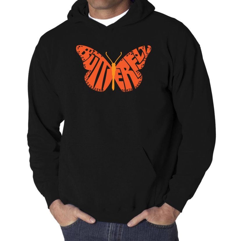 Mens Word Art Hooded Sweatshirt - Butterfly