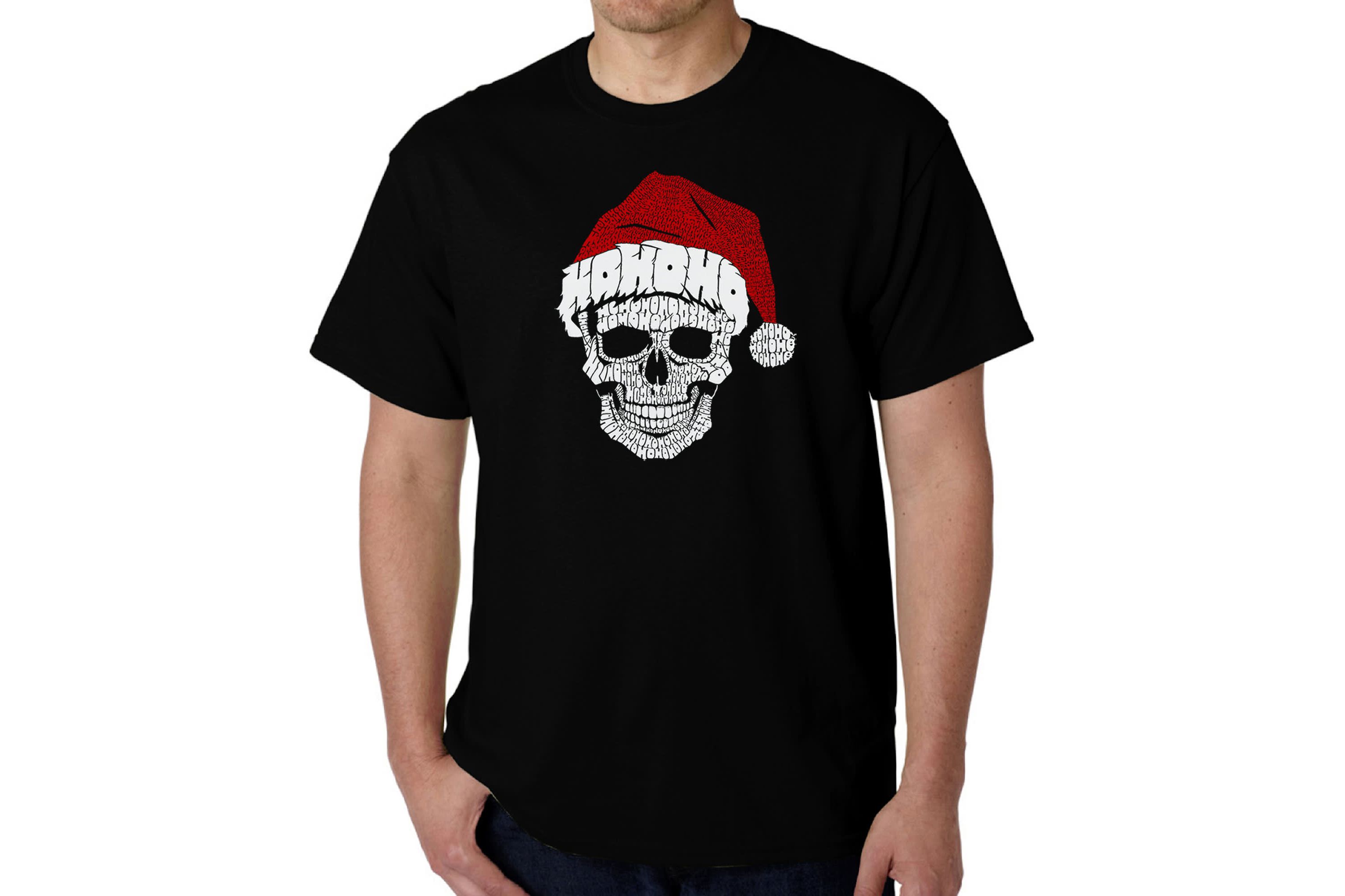 Mens Word Art T-Shirt - Santa Skull