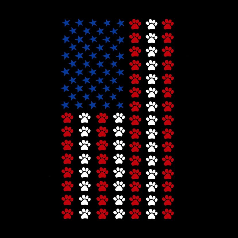 Mens Premium Blend Word Art T-Shirt - Paws Flag