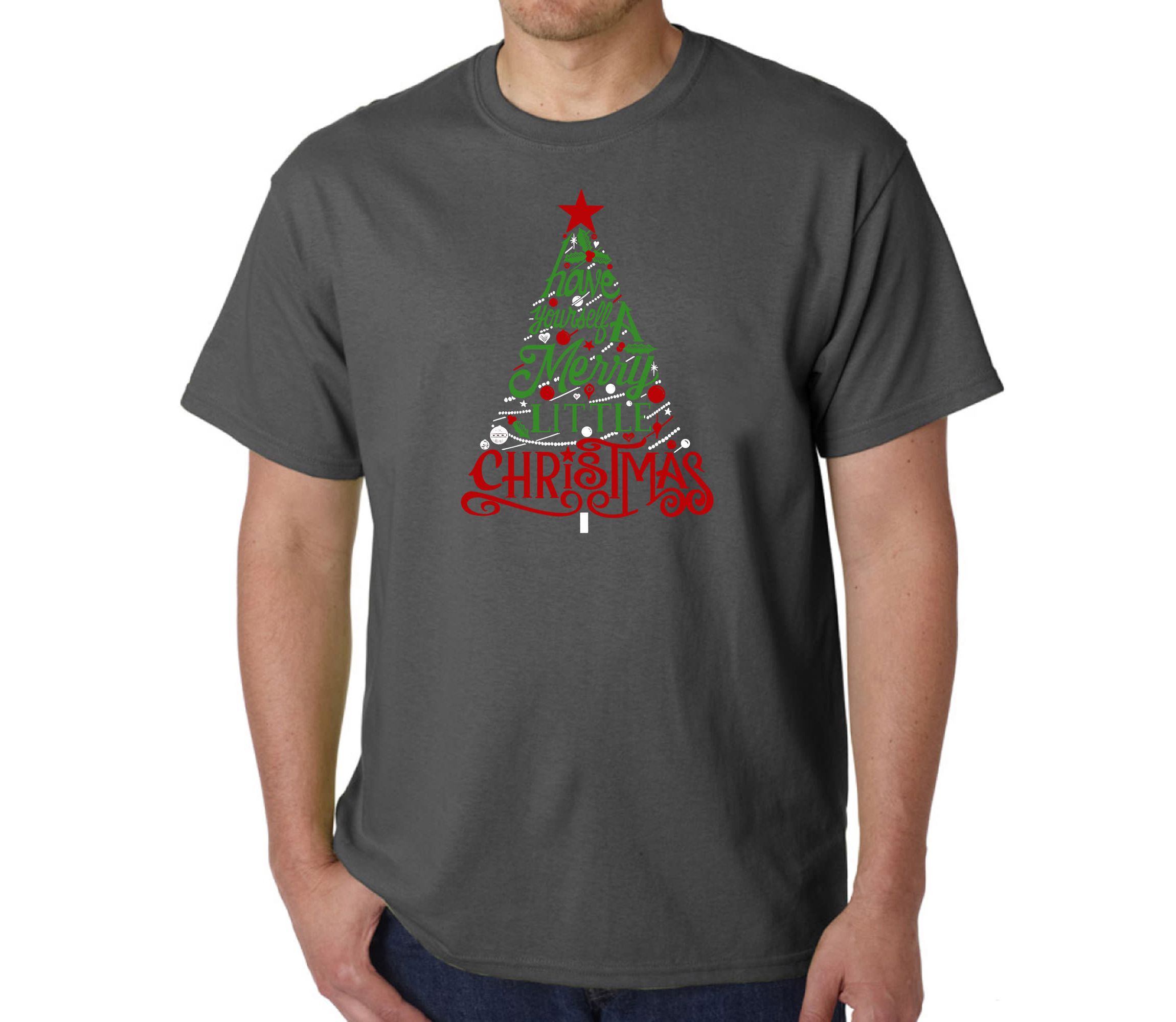 Mens Word Art T-Shirt - Have Yourself a Merry Little Christmas
