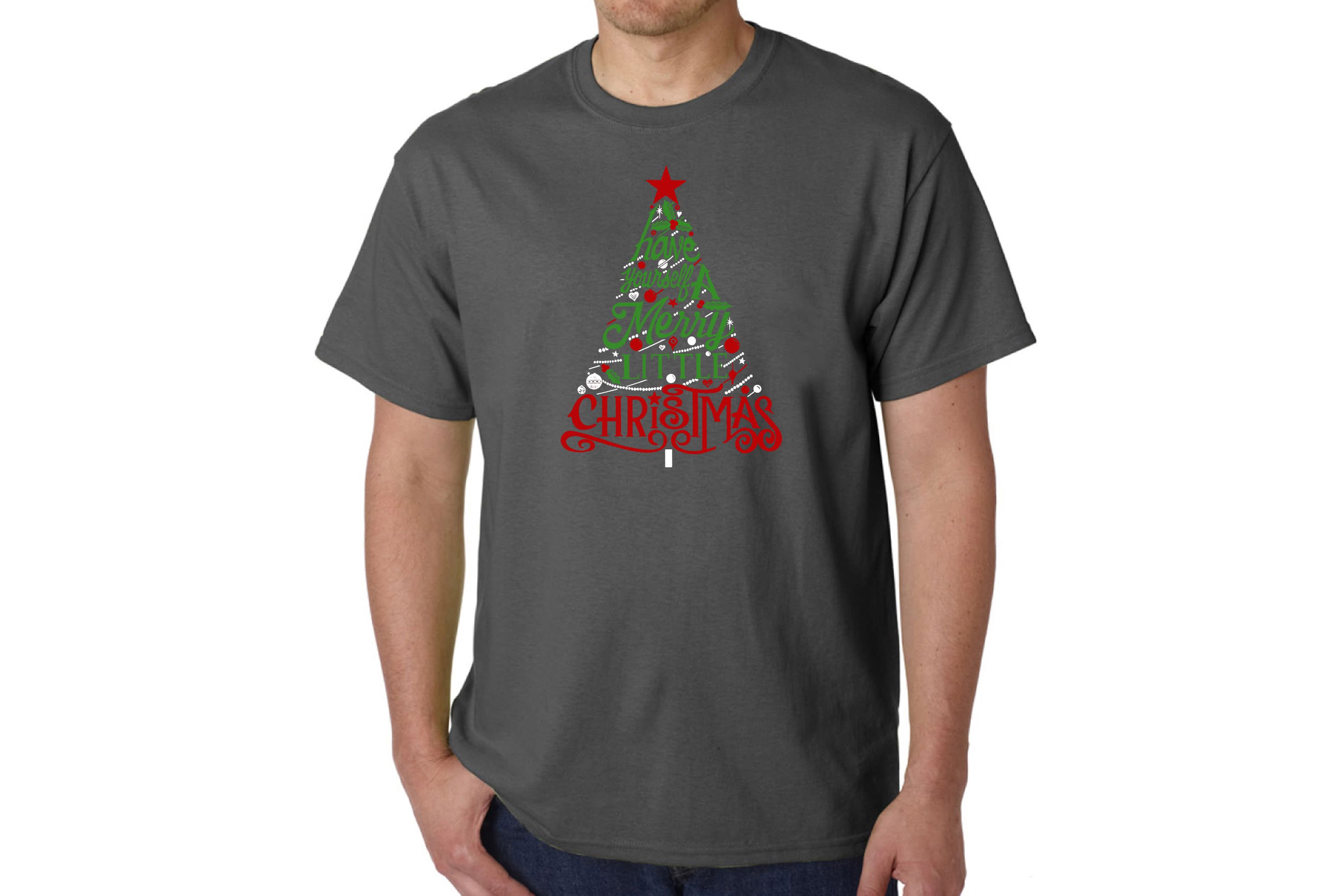 Mens Word Art T-Shirt - Have Yourself a Merry Little Christmas