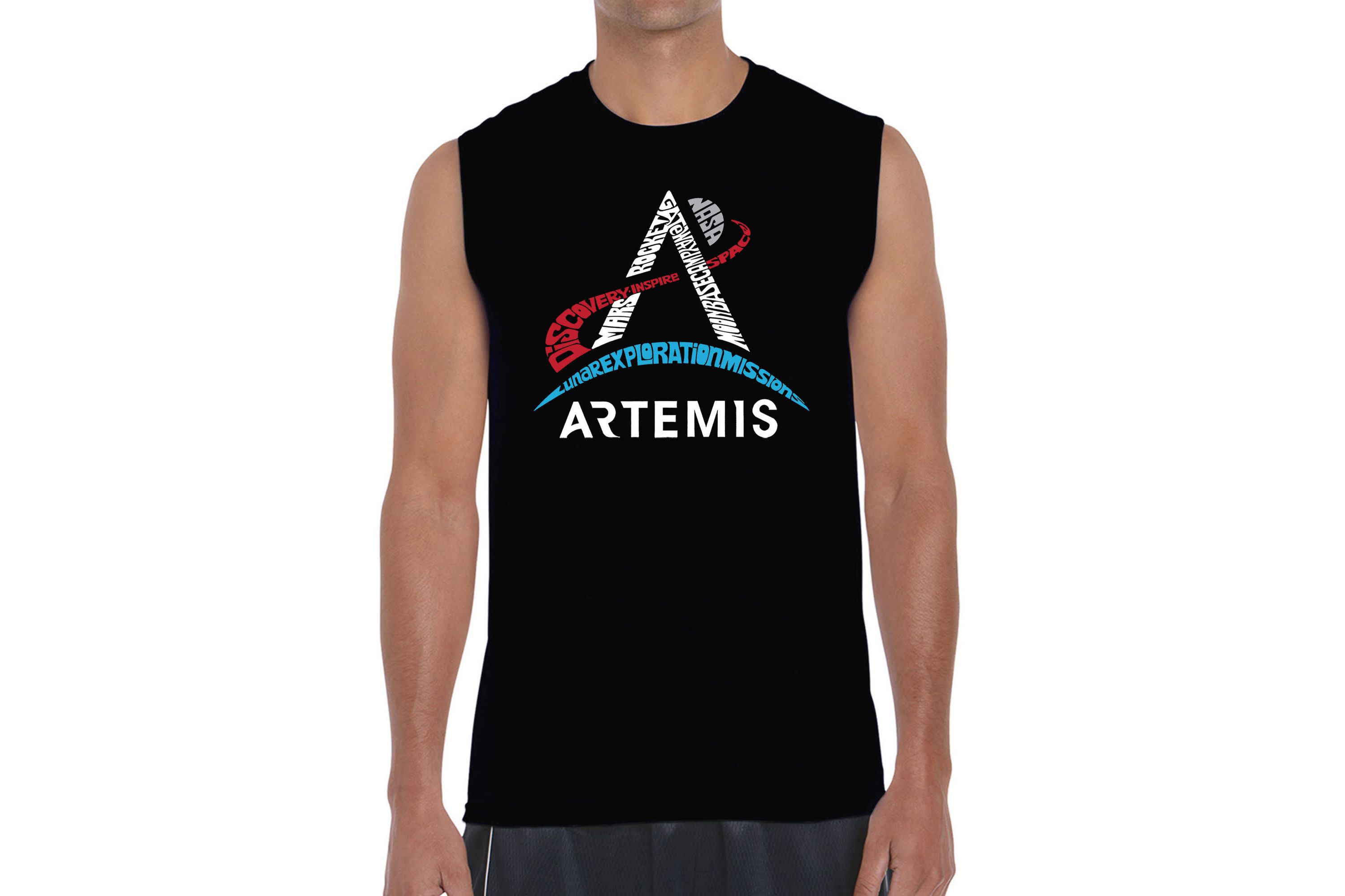 Mens Word Art Sleeveless T-Shirt  - NASA Artemis Logo