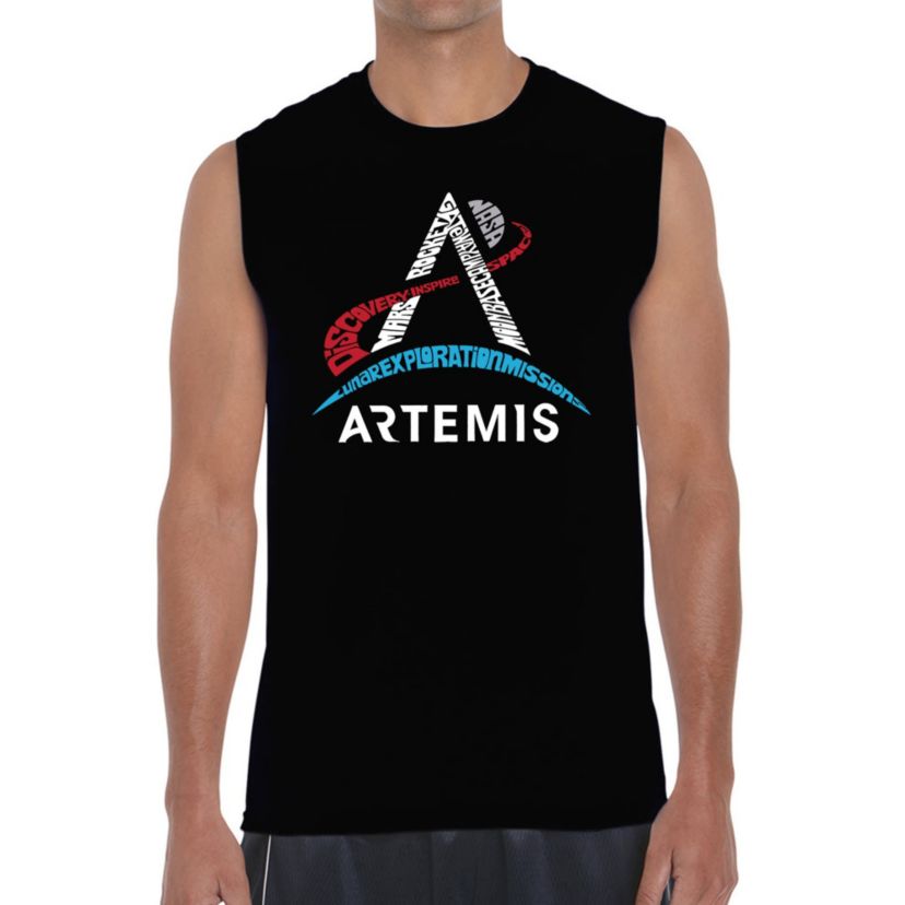Mens Word Art Sleeveless T-Shirt  - NASA Artemis Logo