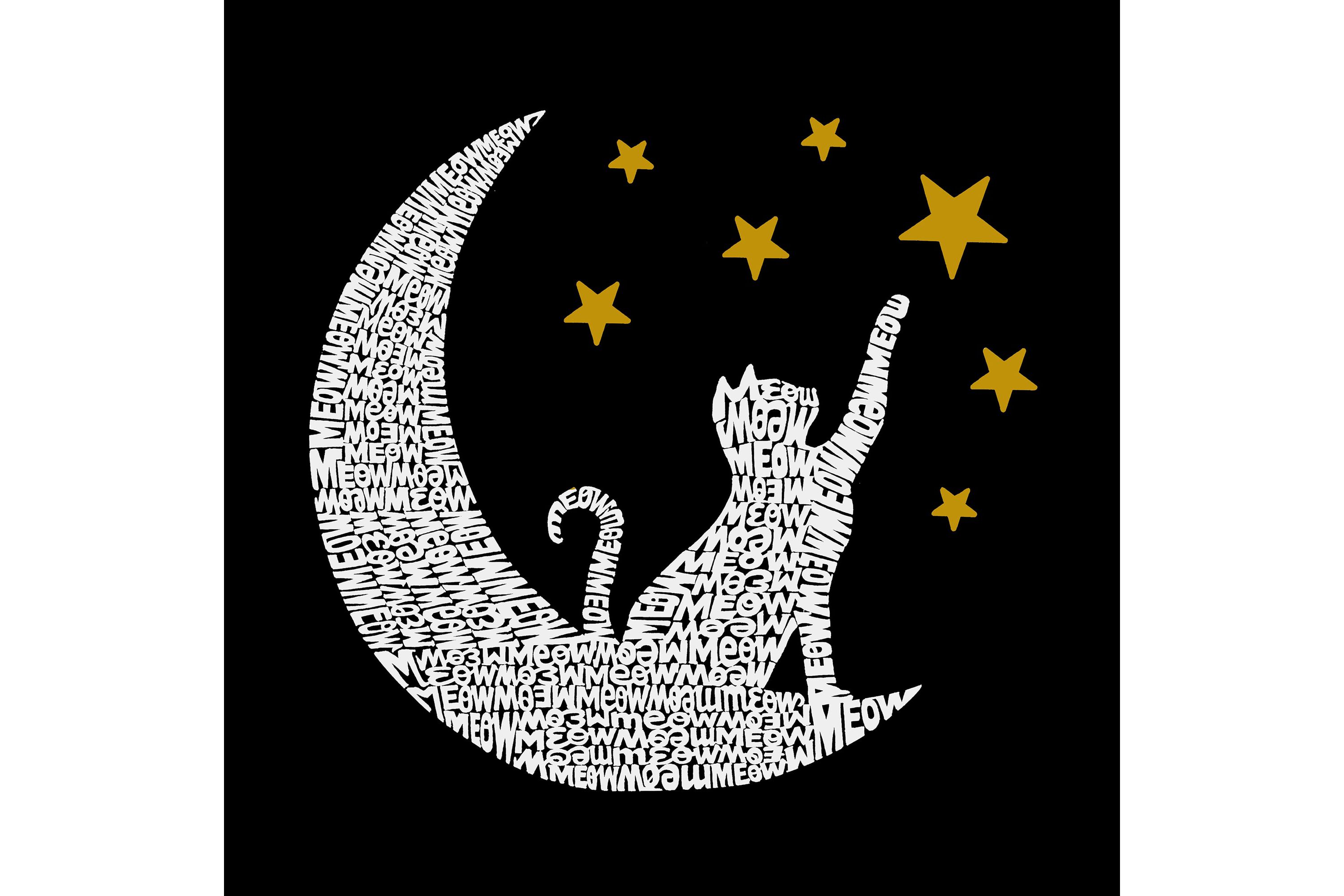 Mens Word Art Hooded Sweatshirt - Cat Moon