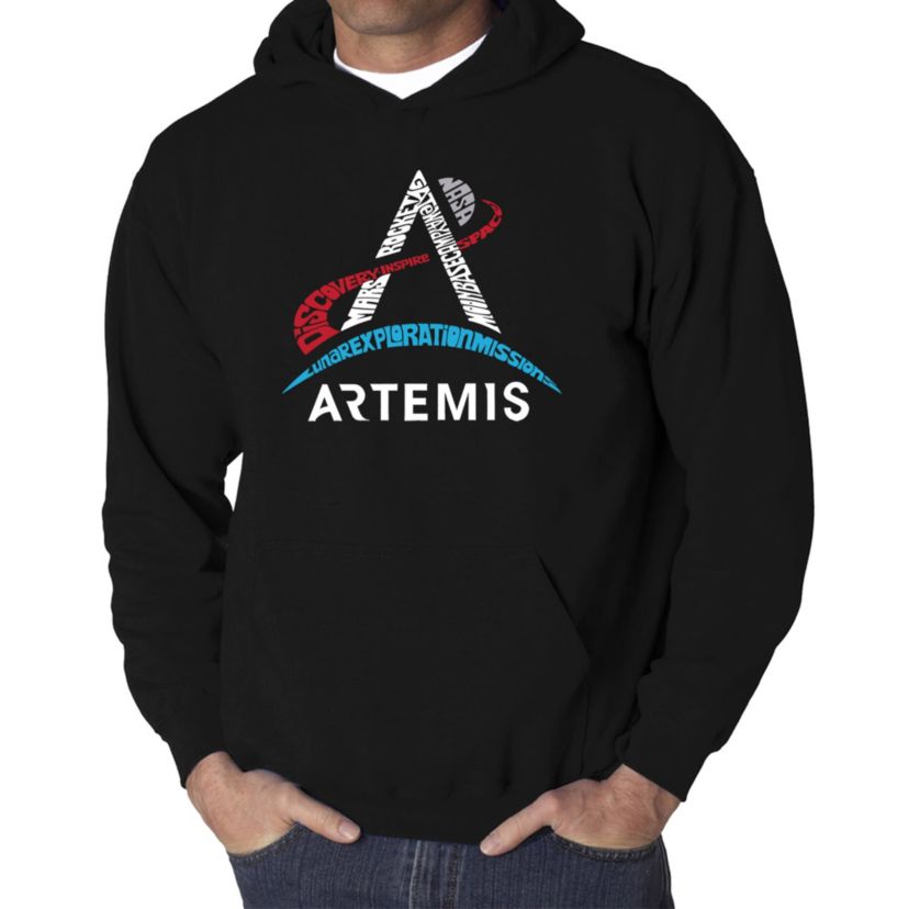 Mens Word Art Hooded Sweatshirt  - NASA Artemis Logo