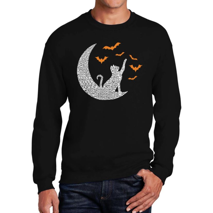 Mens Word Art Crewneck Sweatshirt - Lunar Bats