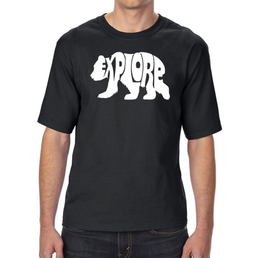 Mens Tall and Long Word Art T-Shirt - Explore