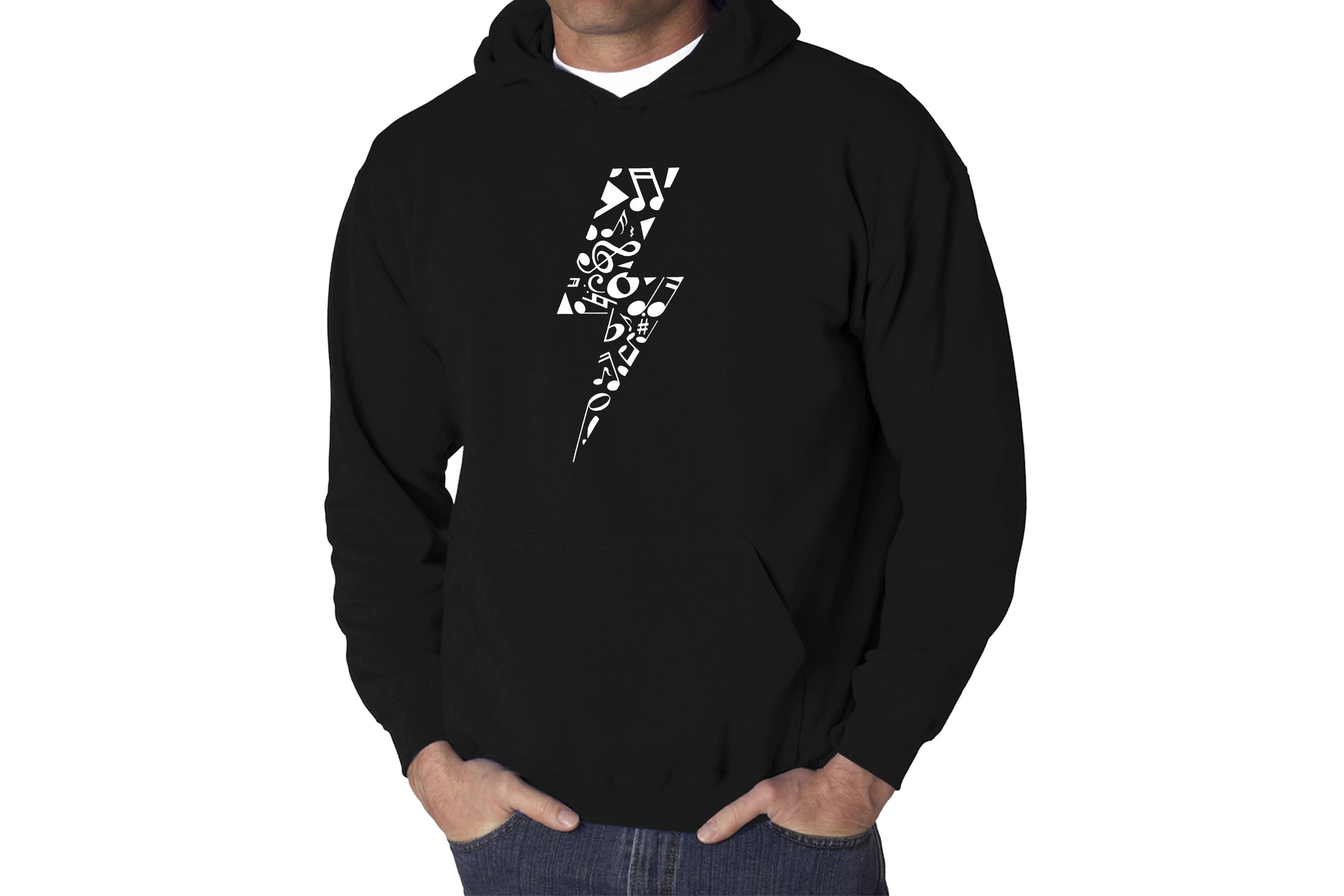 Mens Word Art Hooded Sweatshirt - Lightning Bolt