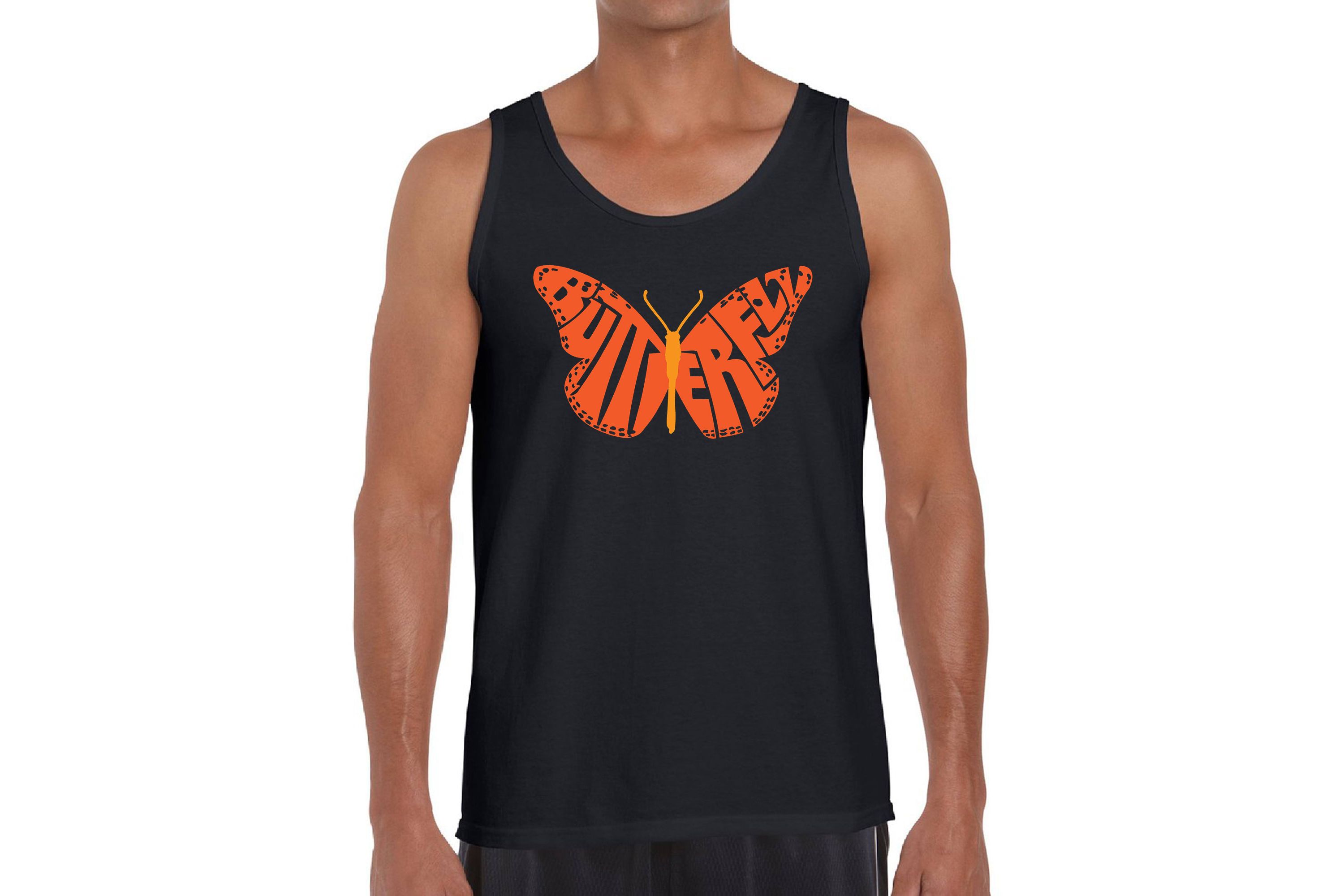 Mens Word Art Tank Top - Butterfly