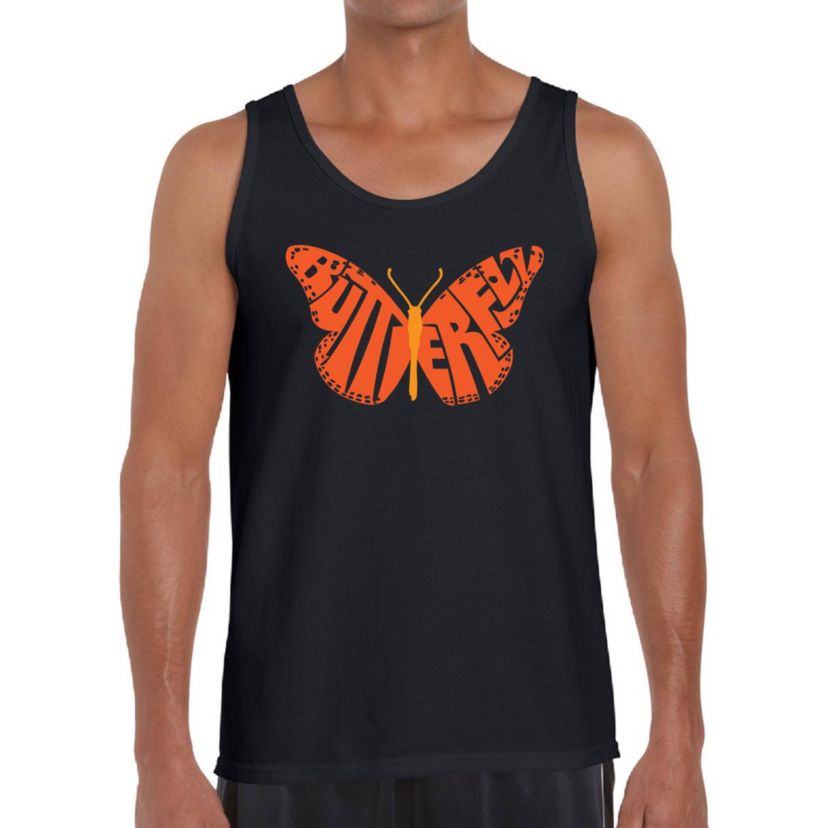 Mens Word Art Tank Top - Butterfly