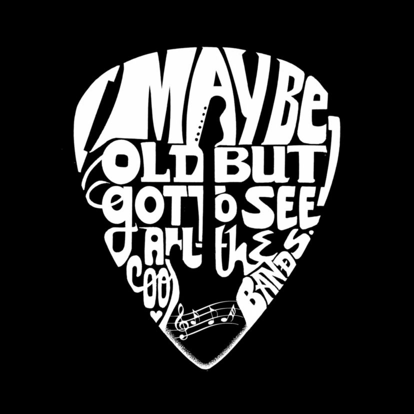 Mens Word Art Long Sleeve T-shirt - Guitar Pick