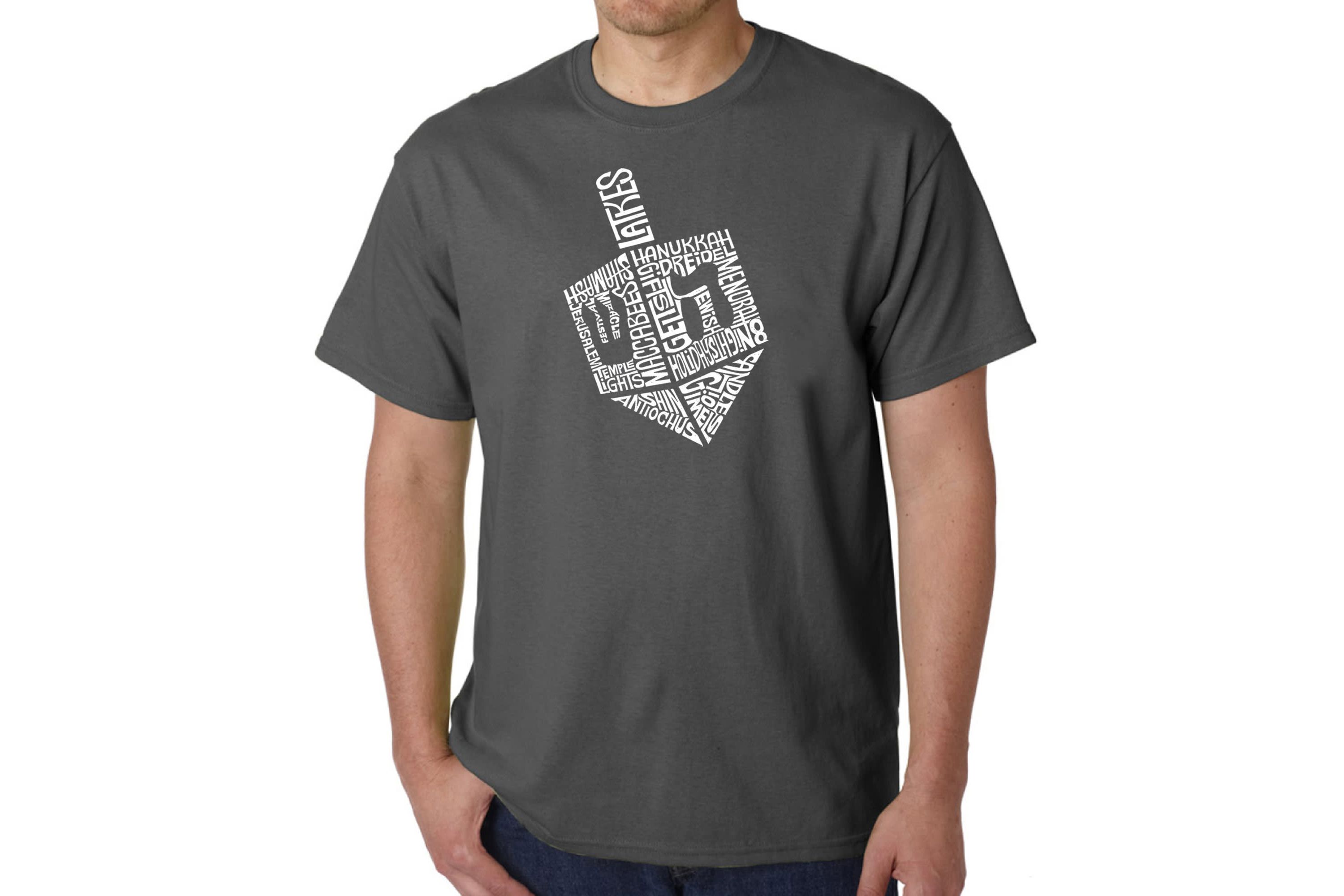 Mens Word Art T-Shirt  - Hanukkah Dreidel
