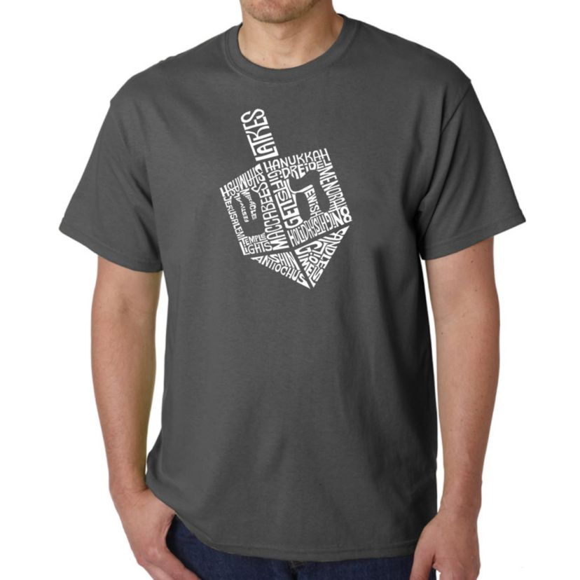Mens Word Art T-Shirt  - Hanukkah Dreidel