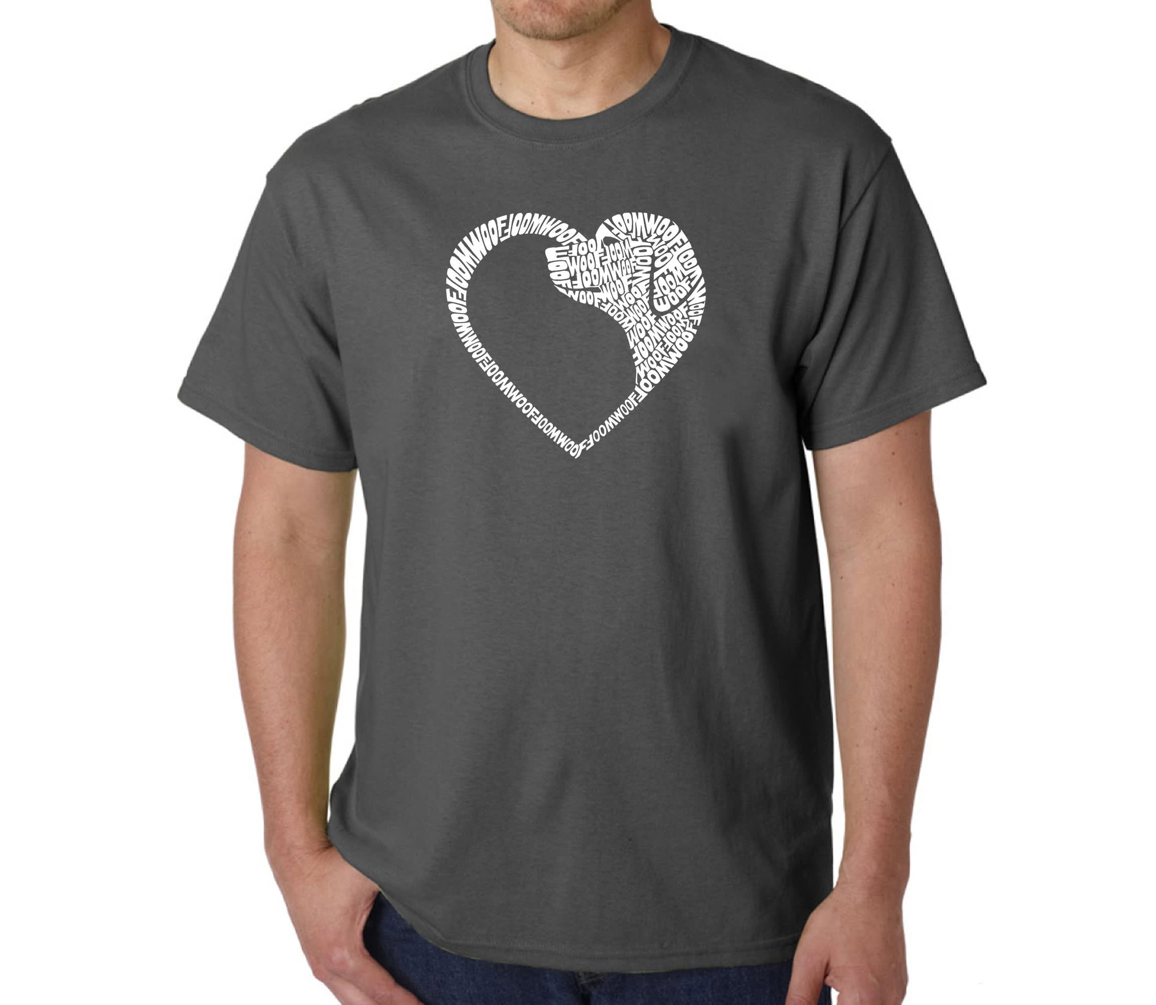 Mens Word Art T-Shirt  - Dog Heart