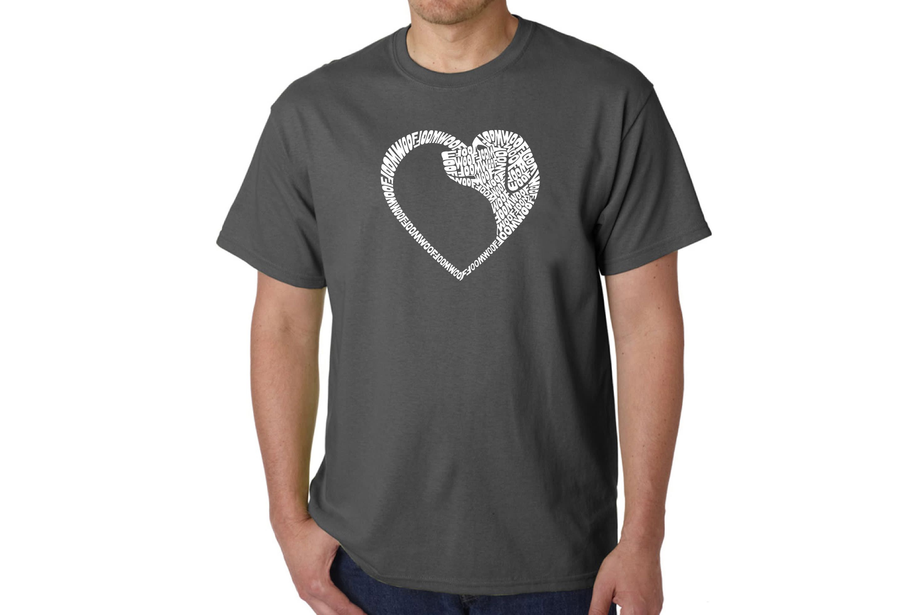 Mens Word Art T-Shirt  - Dog Heart