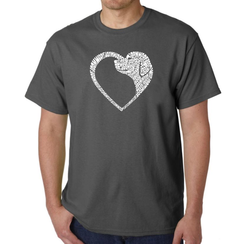 Mens Word Art T-Shirt  - Dog Heart